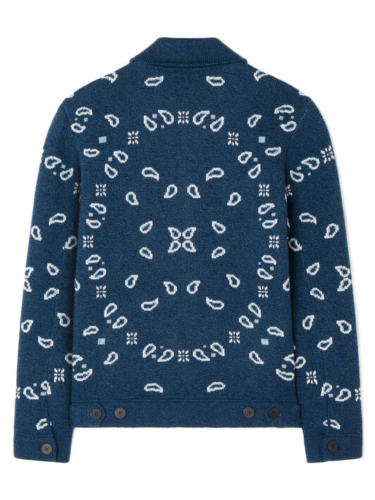 Alanui Bandana Jacquard Cardigan Midnight-Multicolor LMHQ007E25KNI001