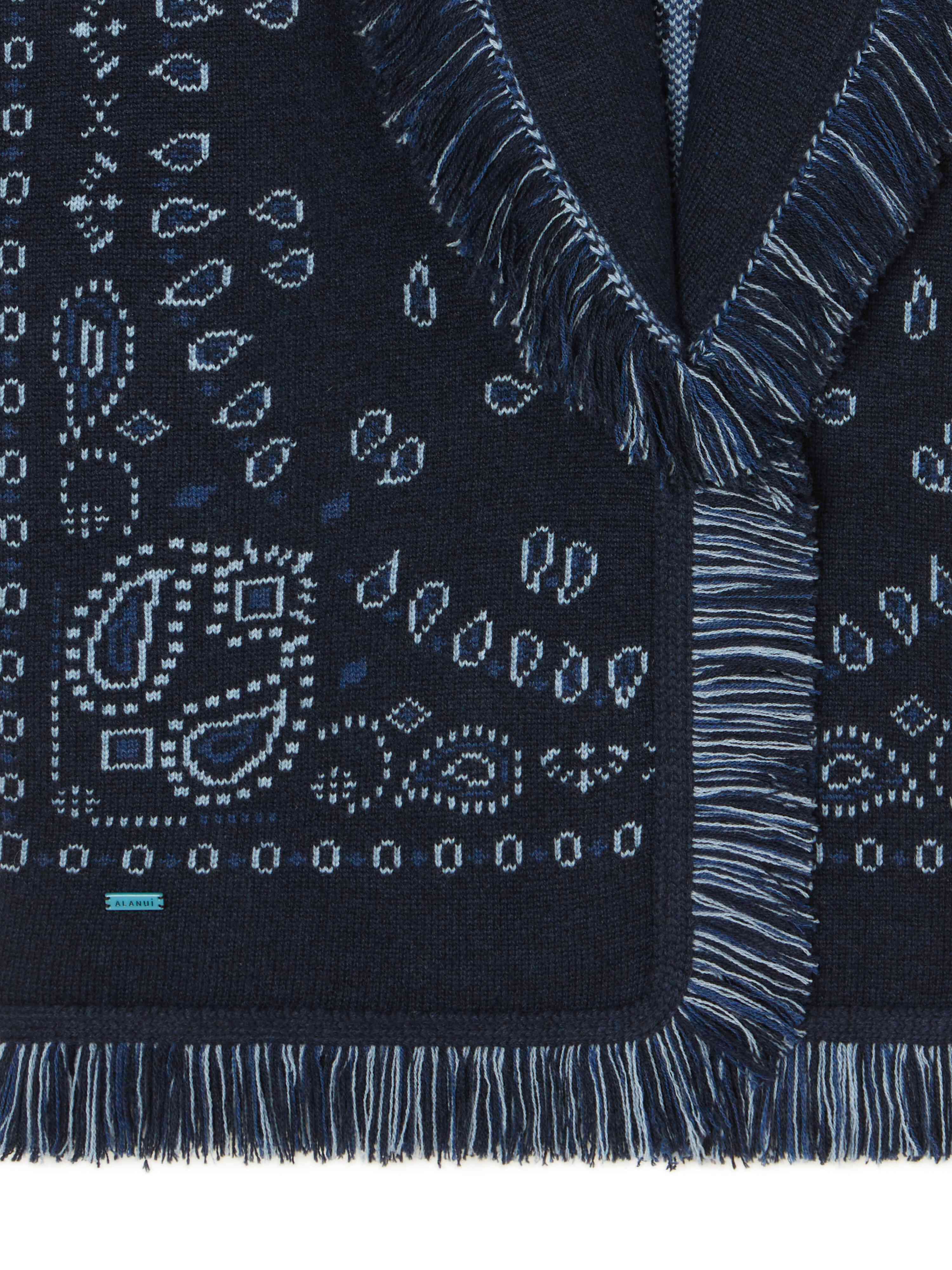 Alanui Bandana Jacquard Cardigan Midnight Blue-Multicolor LWHB064E24KNI002