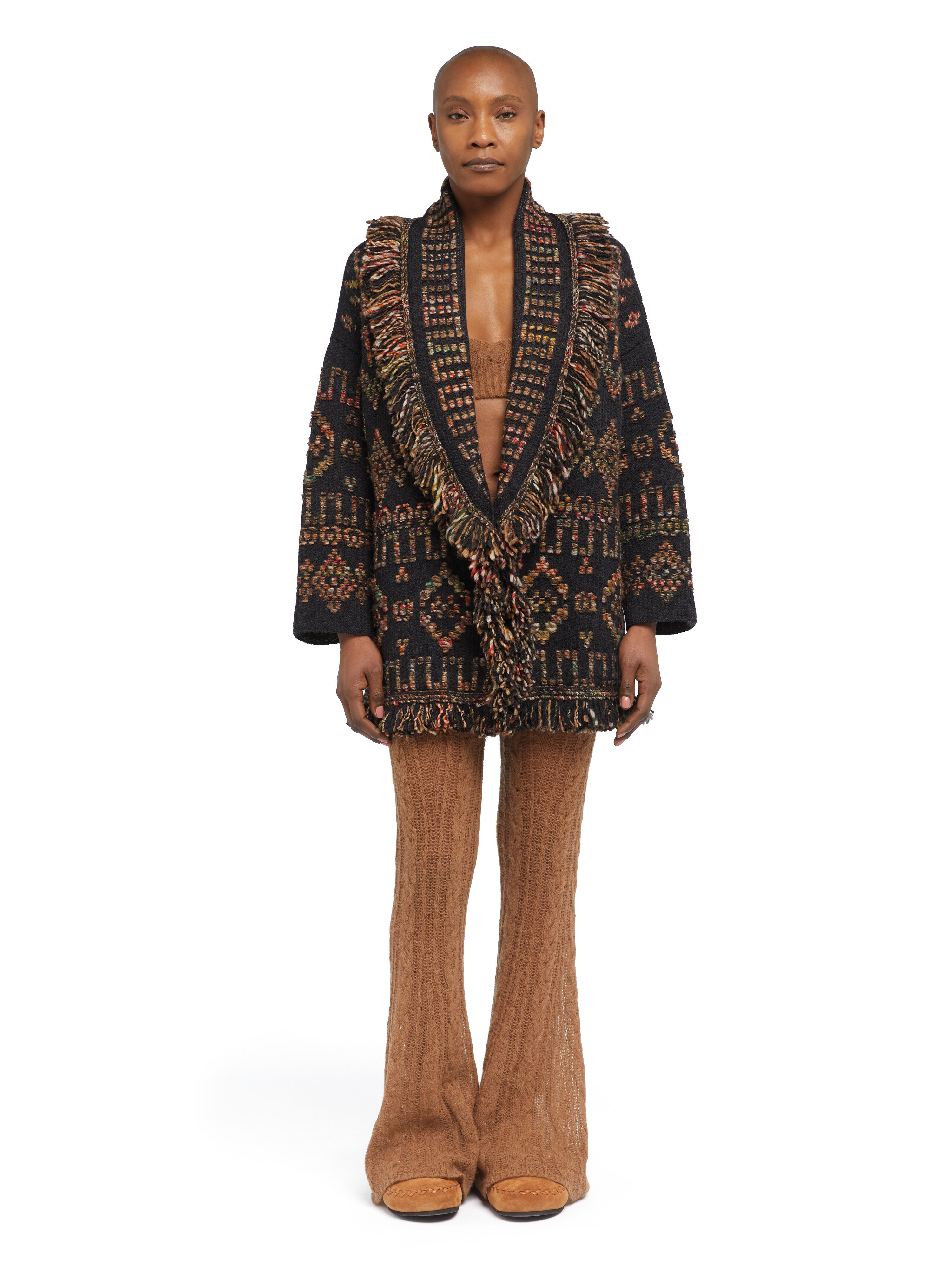 Alanui Grunge Beat Cardigan Charcoal-Multicolor LWHB064E25KNI005