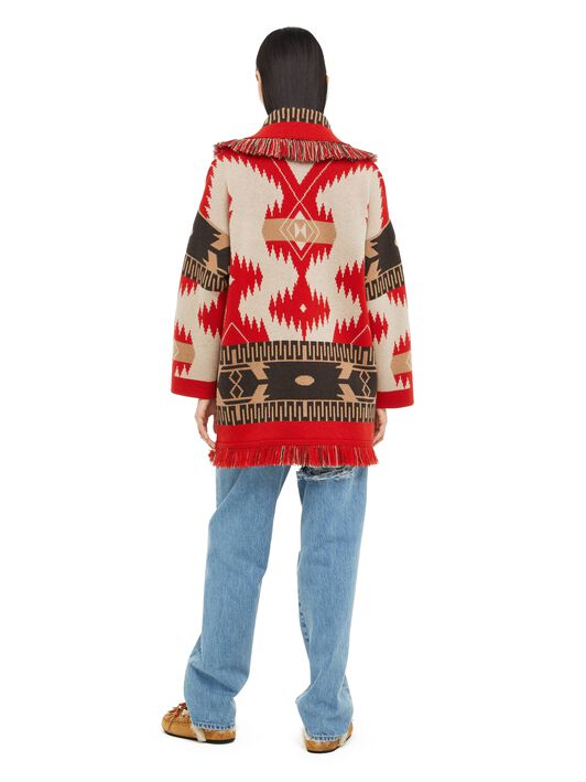 Alanui Icon Jacquard Cardigan Sand Fire LWHB064F23KNI001