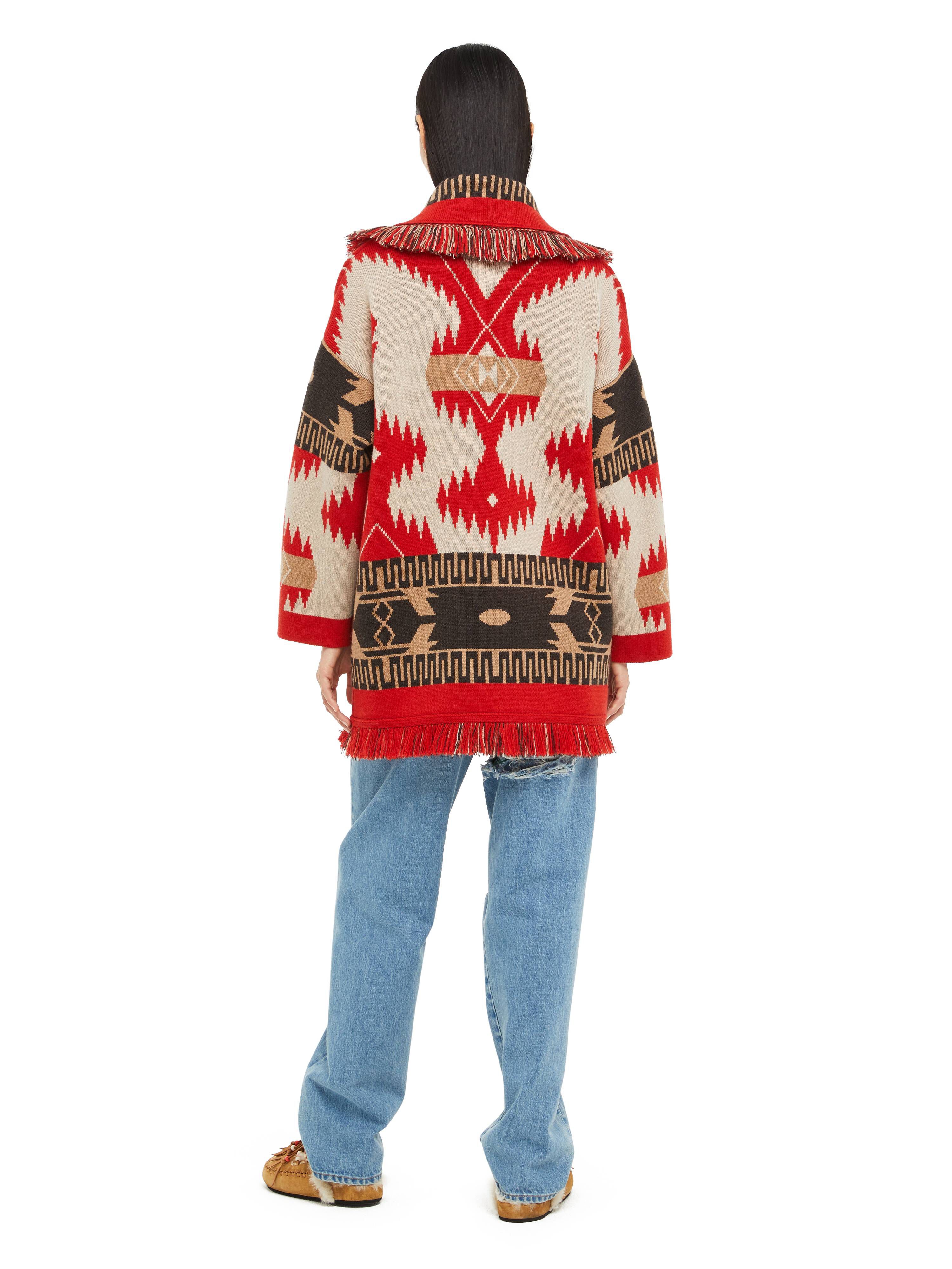 Alanui Icon Jacquard Cardigan Sand Fire LWHB064F23KNI001