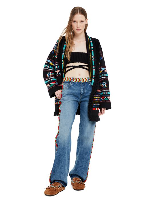 Alanui Memories Of The Savannah Denim Pants Medium Wash Blue Denim LWYA019R25DEN001