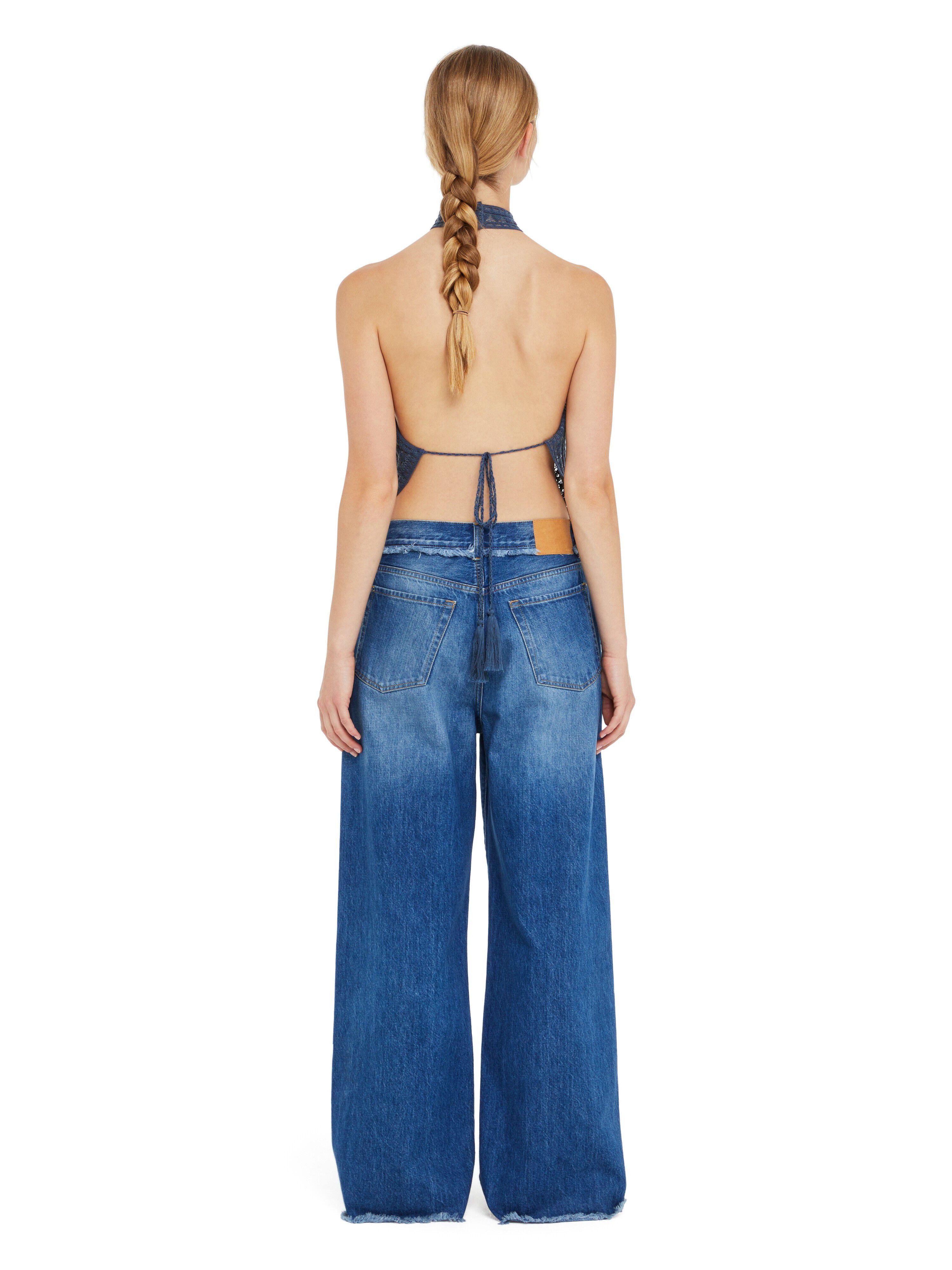 Alanui Kiss By The Book Top Indigo LWHT009R25KNI001