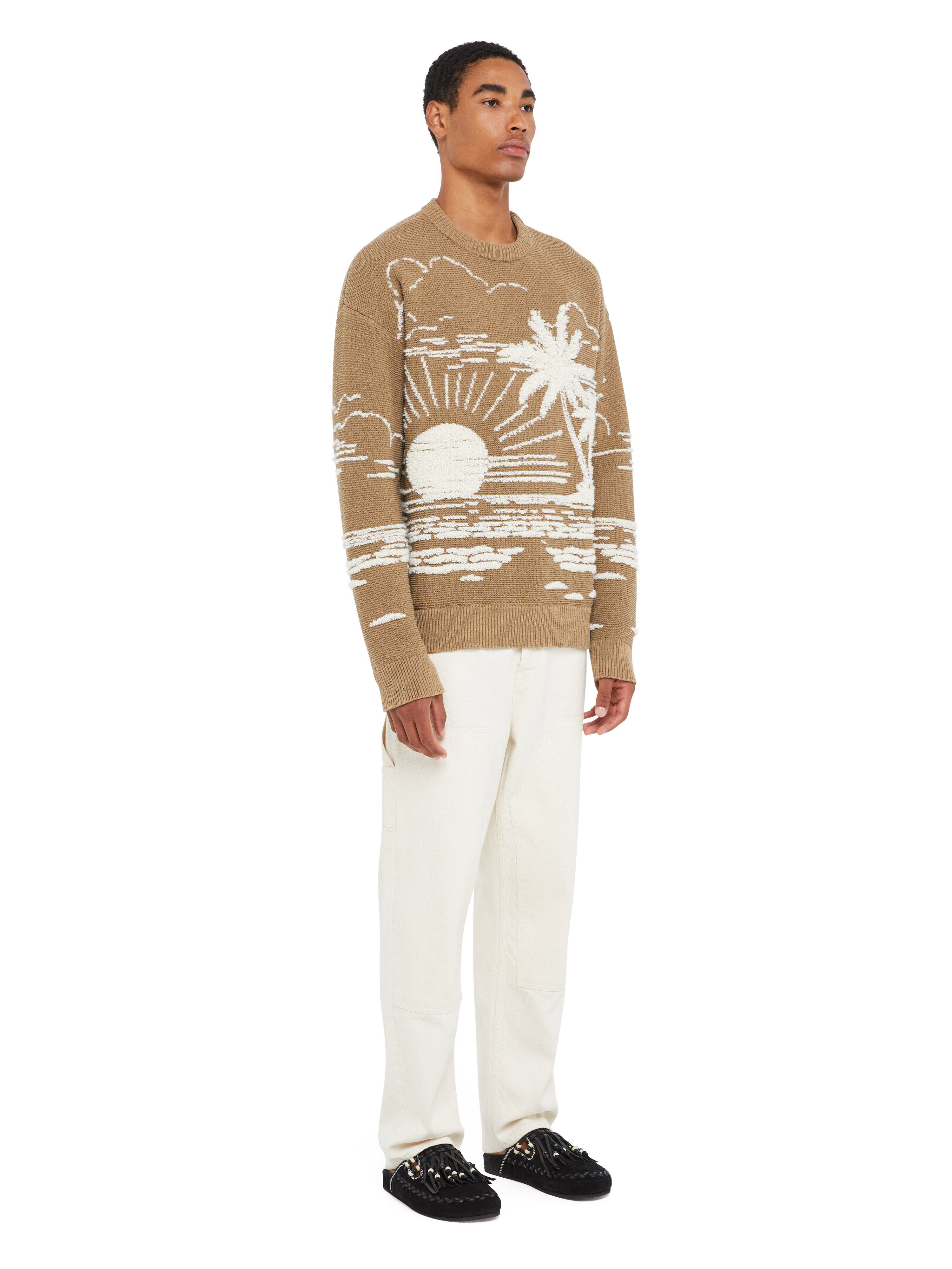 Alanui Beyond The Horizons Sweater Khaki-White LMHE033R25KNI003