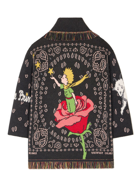 Alanui Collab The Little Prince Cardigan Charcoal LWHB064E25KNI00G