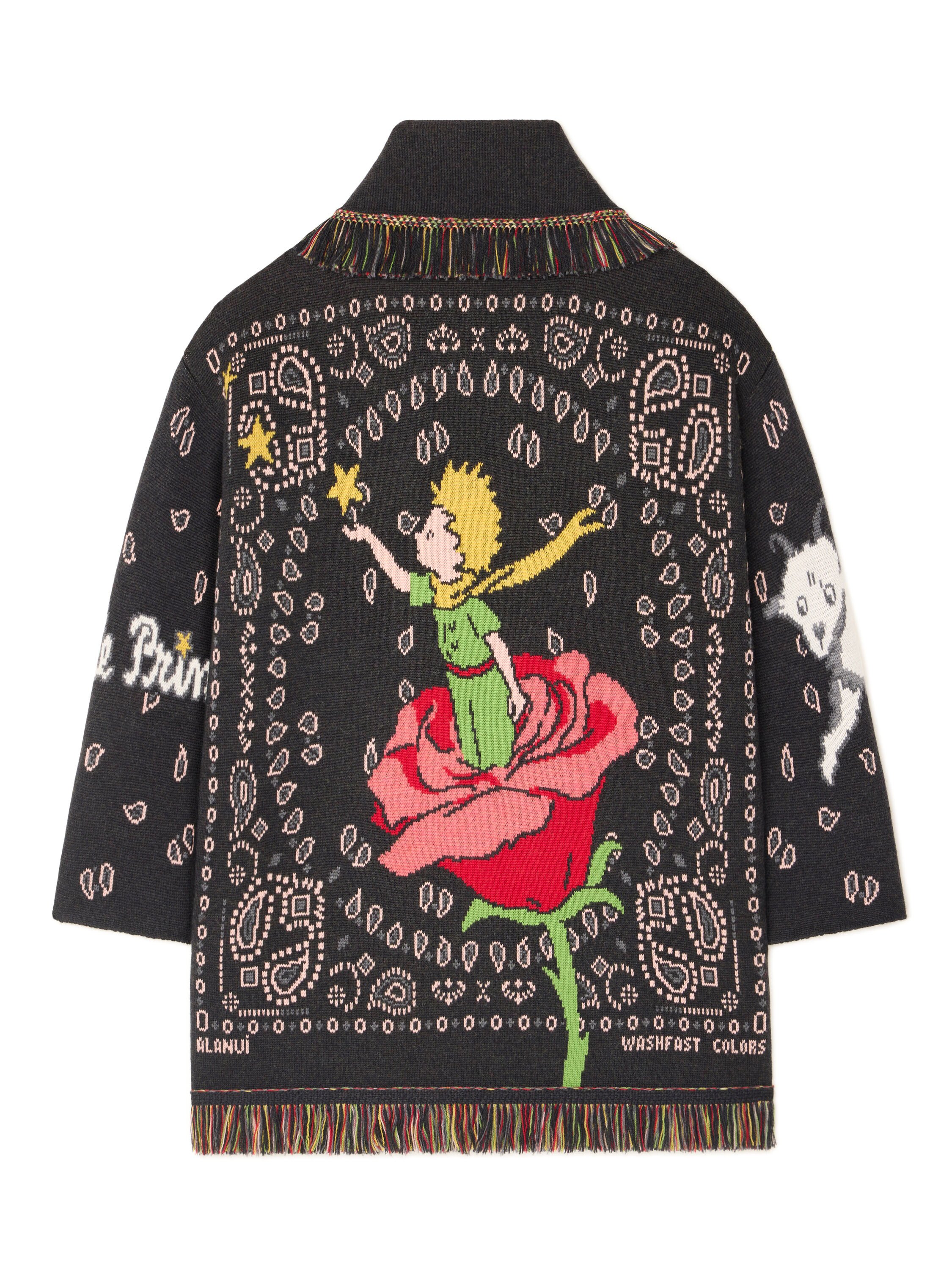 Alanui Collab The Little Prince Cardigan Charcoal LWHB064E25KNI00G