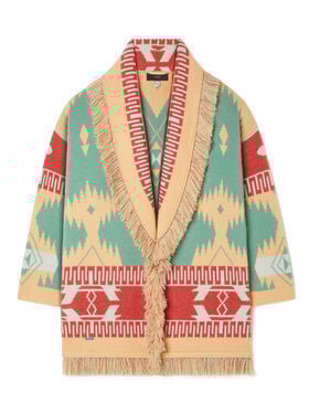 Alanui Icon Jacquard Cardigan Parrot-Peach LWHB064R26KNI028