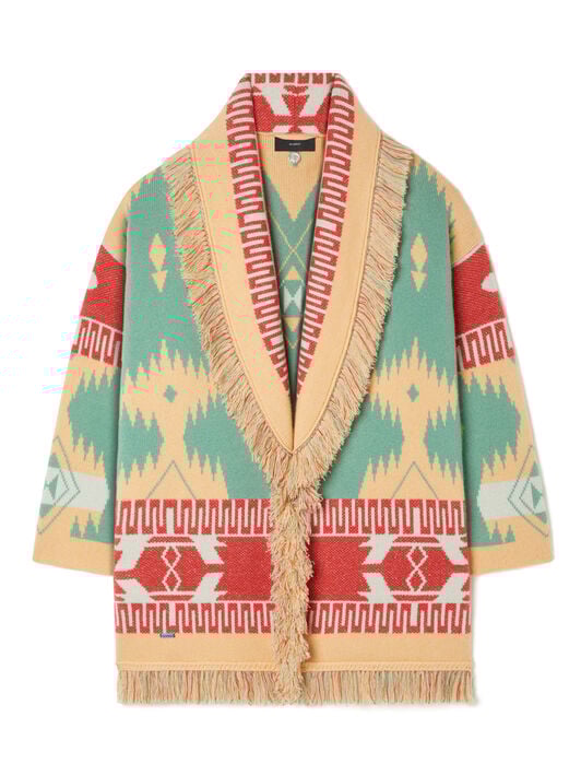 Alanui Icon Jacquard Cardigan Parrot-Peach LWHB064R26KNI028