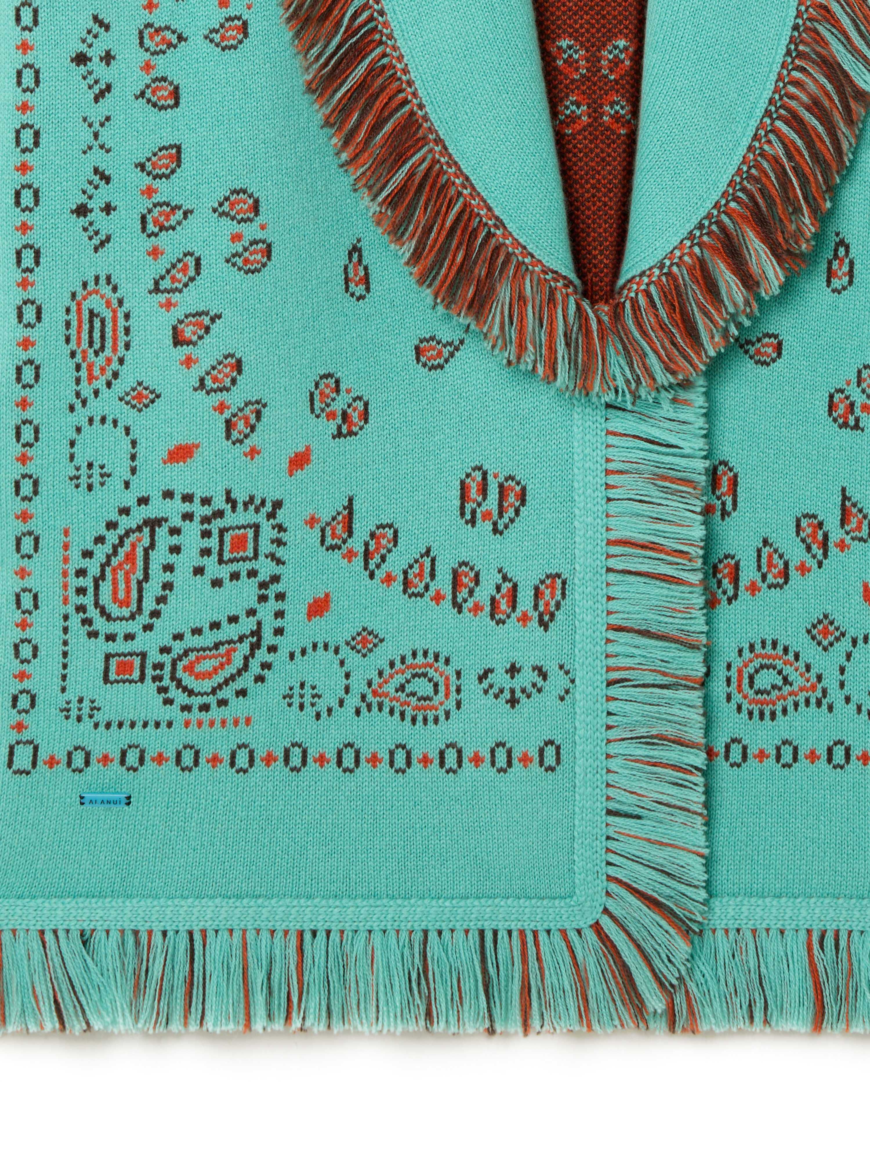 Alanui Bandana Jacquard Cardigan Turquoise-Furnace LWHB064R25KNI001