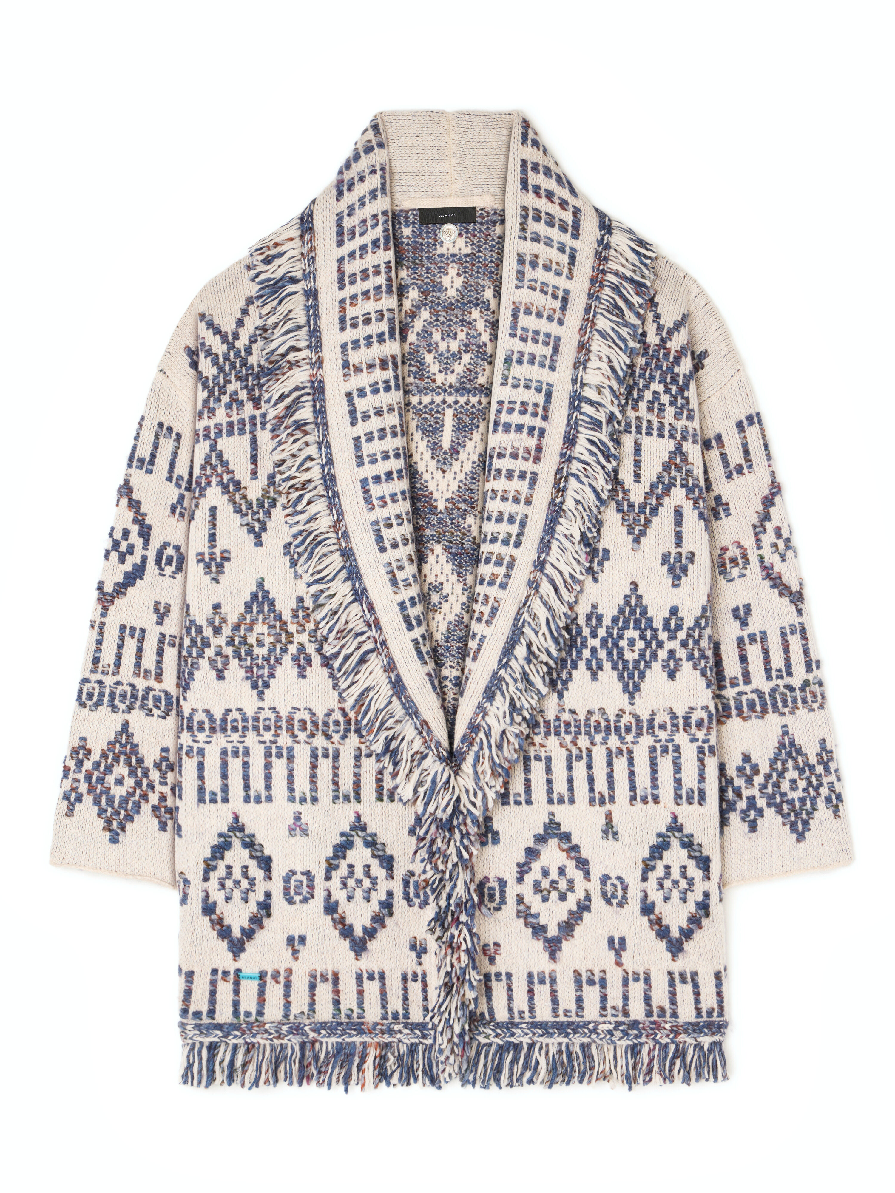 Alanui Grunge Beat Cardigan Chalk-Denim LWHB064E25KNI005