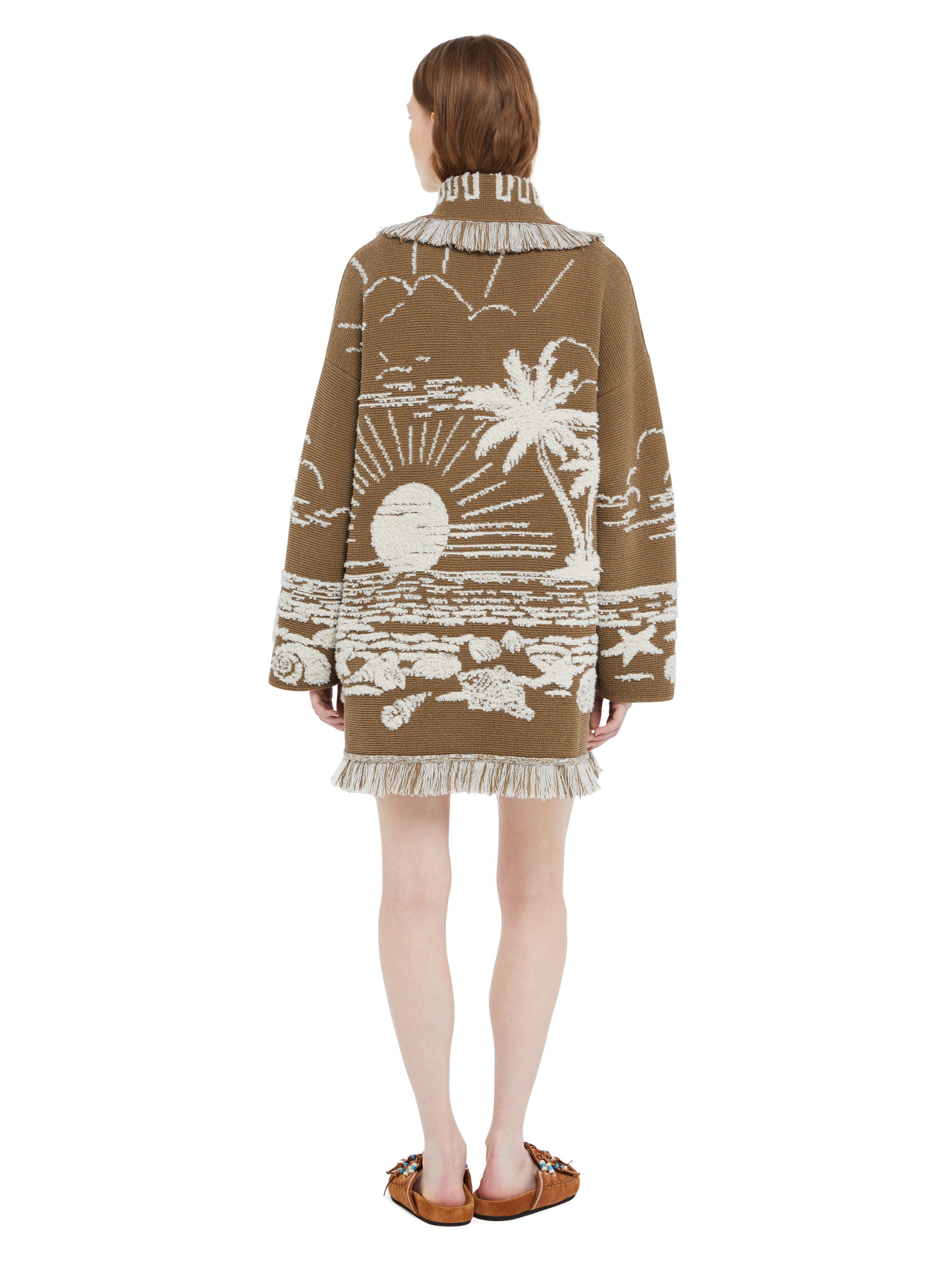 Alanui Beyond The Horizons Cardigan Khaki-White LWHB064R25KNI00I