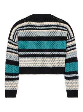 Alanui Ocean Stripes Sweater Black-Teal