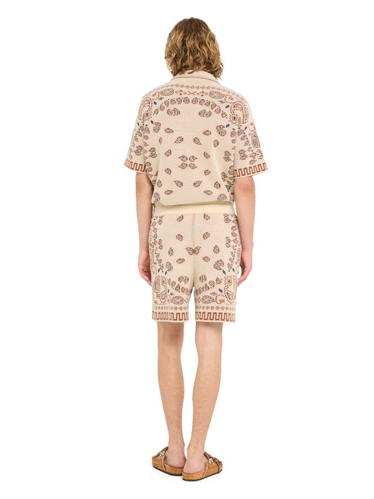 Alanui Cotton Piquet Bandana Bermuda Sand-Red Earth LMHM003R26KNI002 Alanui Cotton Piquet Bandana Bermuda Sand-Red Earth LMHM003R26KNI002