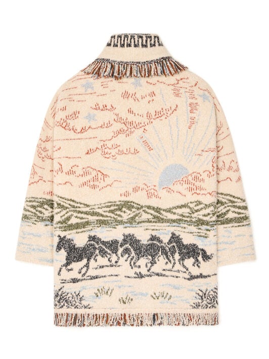 Alanui Sunset Riders Cardigan Ivory-Olive LWHB064E25KNI004 Alanui Sunset Riders Cardigan Ivory-Olive LWHB064E25KNI004