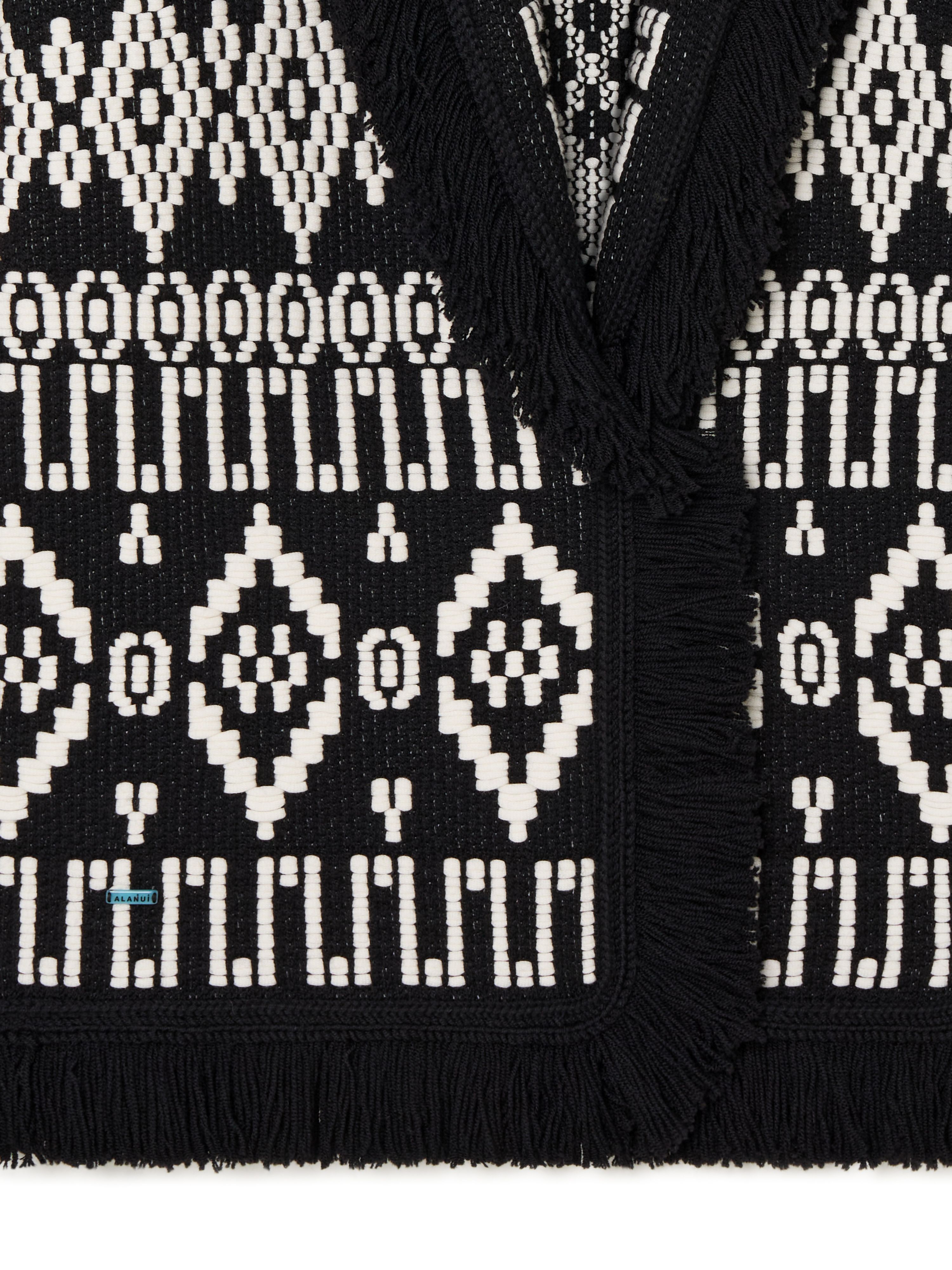 Alanui Jungle Beat Cardigan Black-White LWHB064R25KNI003