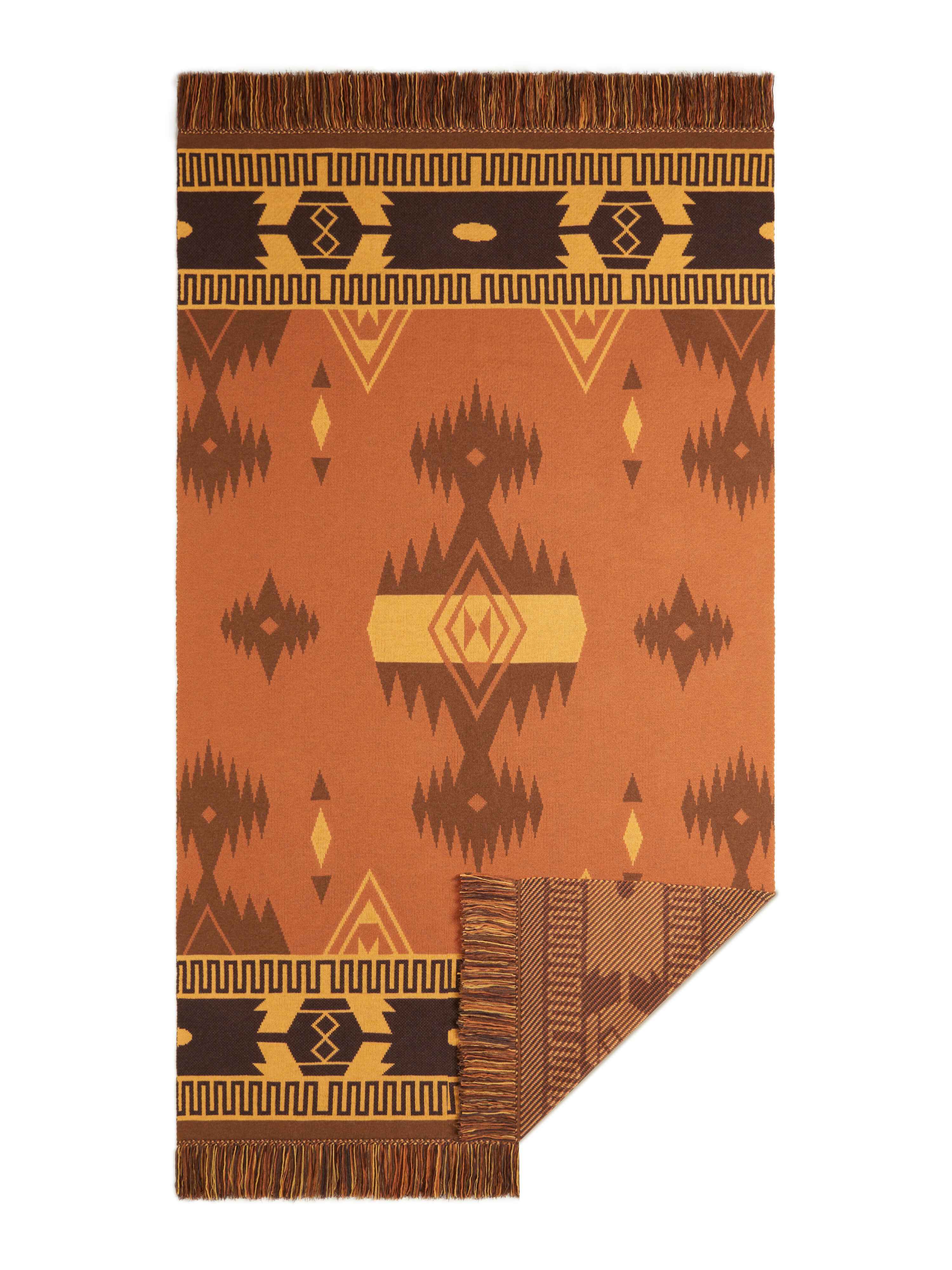 Alanui Icon Jacquard Blanket Tamarind-Castagno LWRO002E24KNI001
