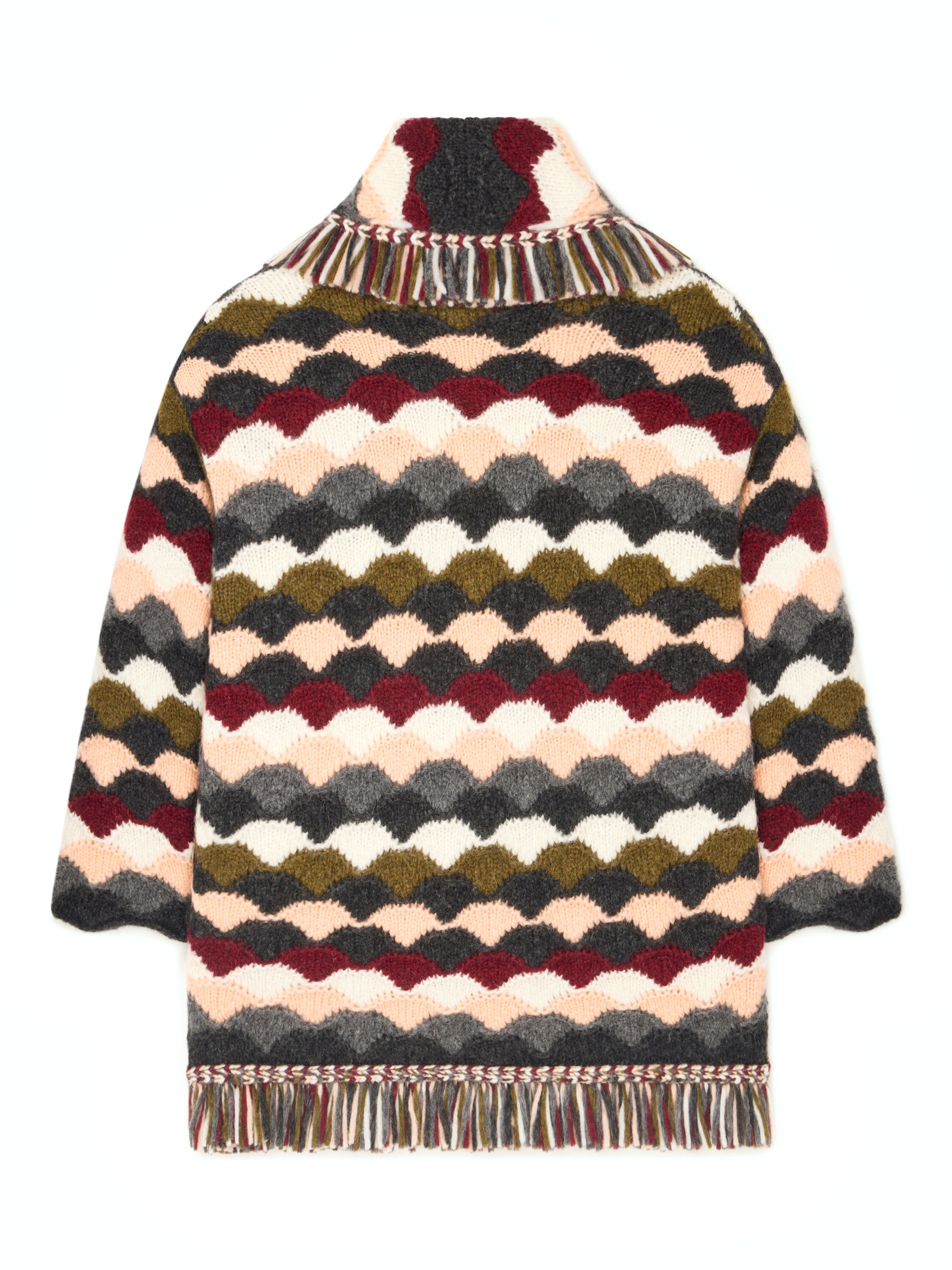 Alanui Shattered Stripes Cardigan Olive-Multicolor LWHB064E25KNI003