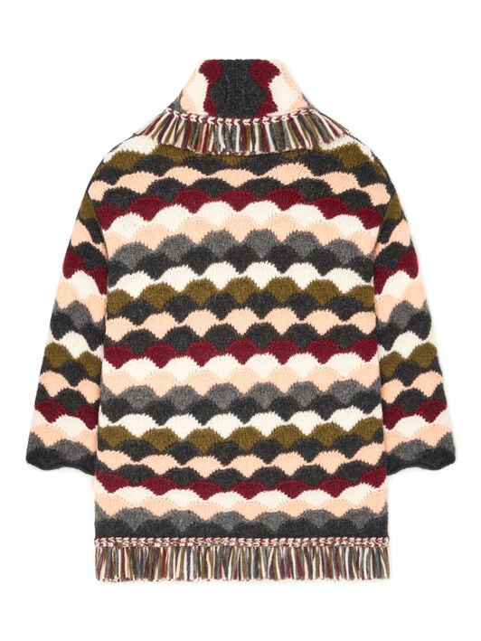Alanui Shattered Stripes Cardigan Olive-Multicolor LWHB064E25KNI003 Alanui Shattered Stripes Cardigan Olive-Multicolor LWHB064E25KNI003