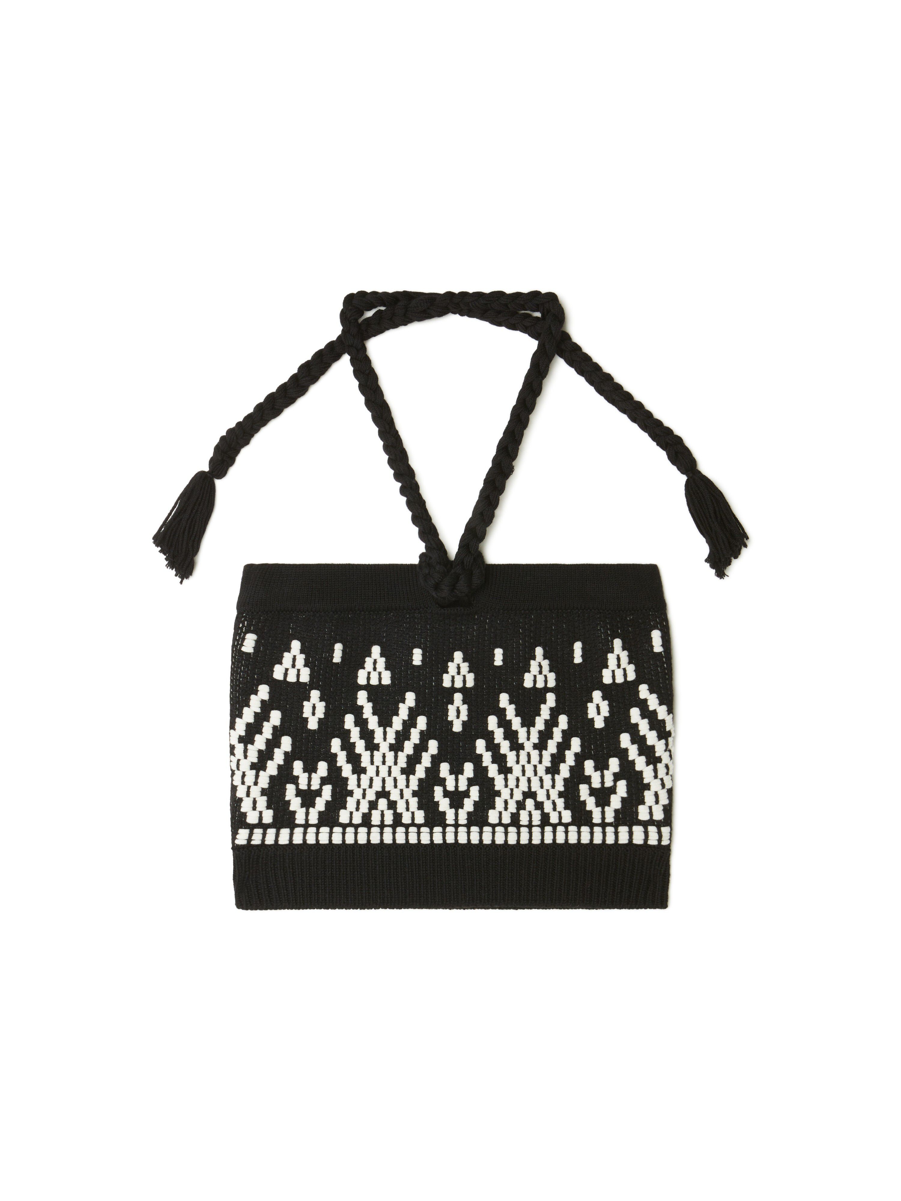 Alanui Jungle Beat Top Black-White LWHT00AR25KNI001
