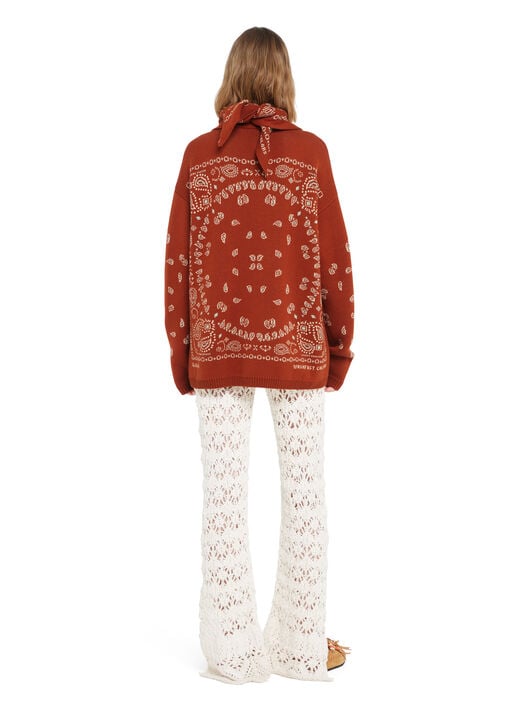 Alanui Bandana Jacquard Sweater Harissa-New Sage LWHE075R26KNI001