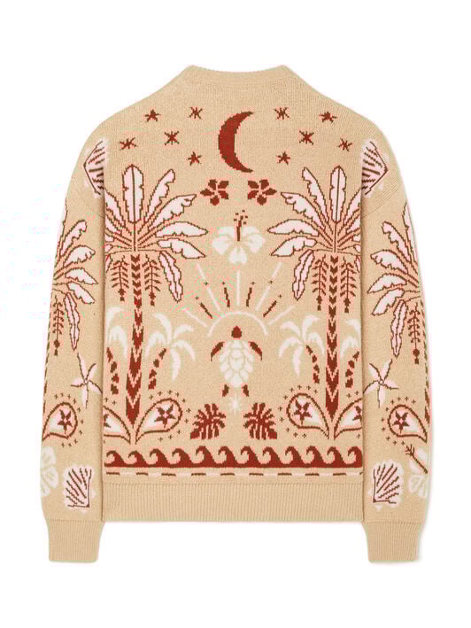 Alanui Echoes Of The Island Sweater Pink Sand-Chalk LWHE068R26KNI001