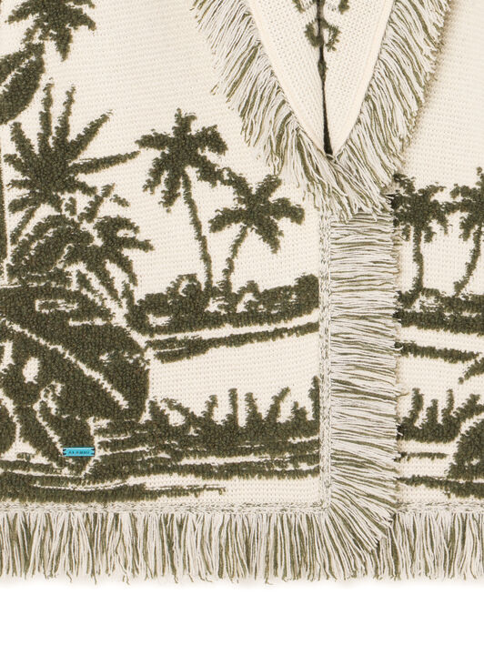 Alanui Palm Grove Tales Cardigan Ivory-Olive LWHB064E25KNI00D