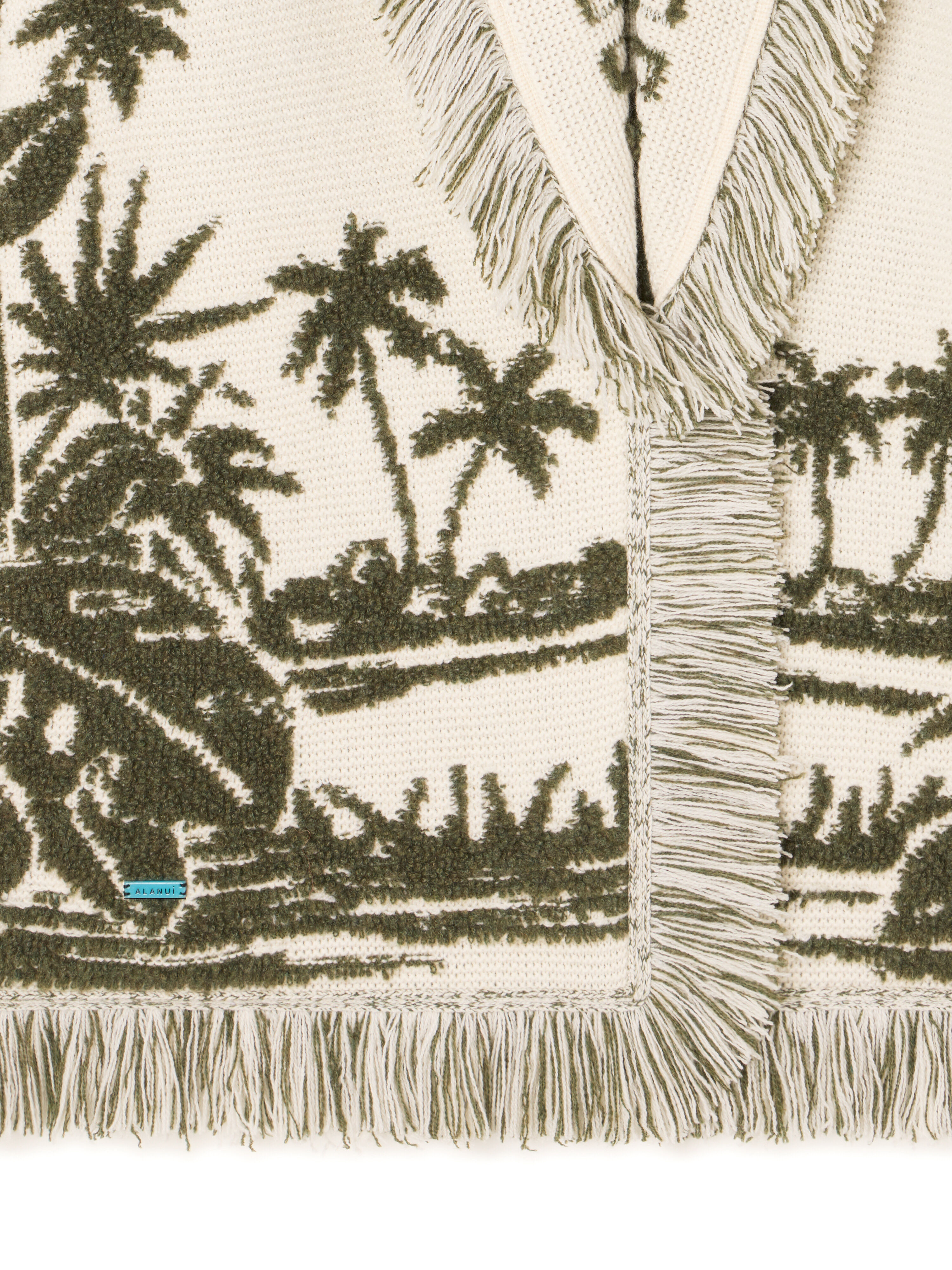Alanui Palm Grove Tales Cardigan Ivory-Olive LWHB064E25KNI00D