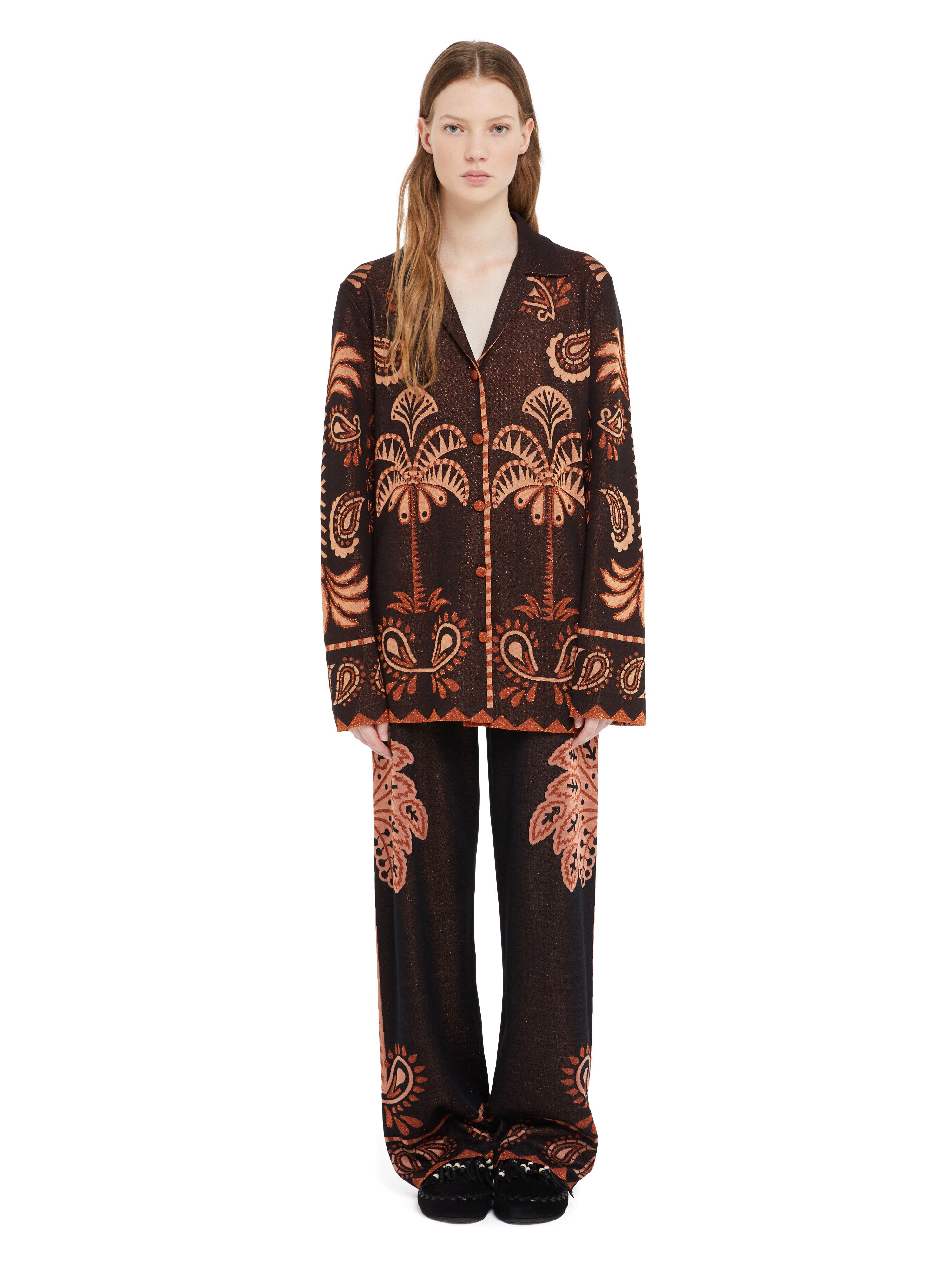 Alanui Wild Wonder Foulard Shirt Black-Terracotta LWHY001R25KNI001