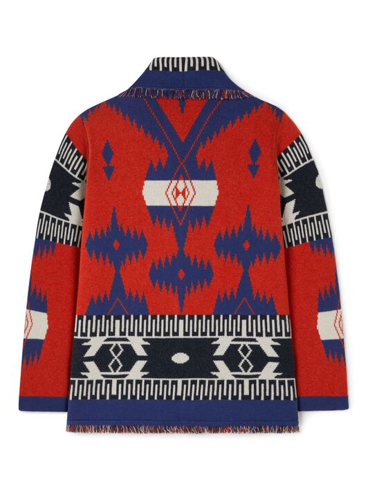 Alanui Icon Jacquard Cardigan Furnace-Indigo LMHB038R25KNI001