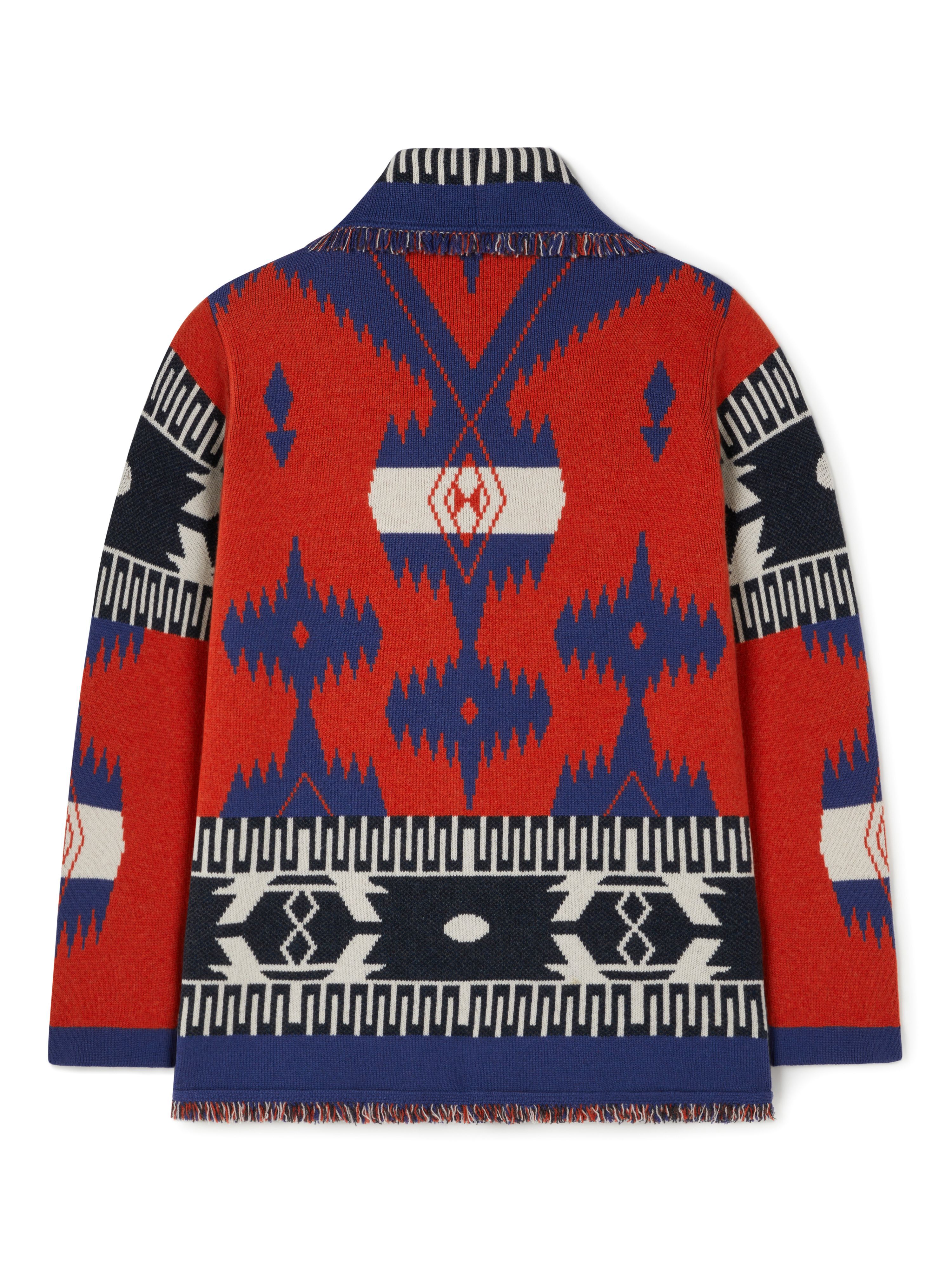 Alanui Icon Jacquard Cardigan Furnace-Indigo LMHB038R25KNI001