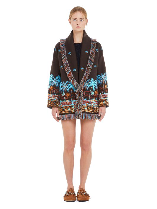 Alanui The Tale Of Hawaiian Cardigan Coffee-Linseed LWHB064R25KNI002