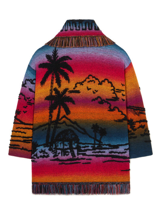 Alanui Sunset Stories Cardigan Black-Multicolor LWHB064R26KNI010