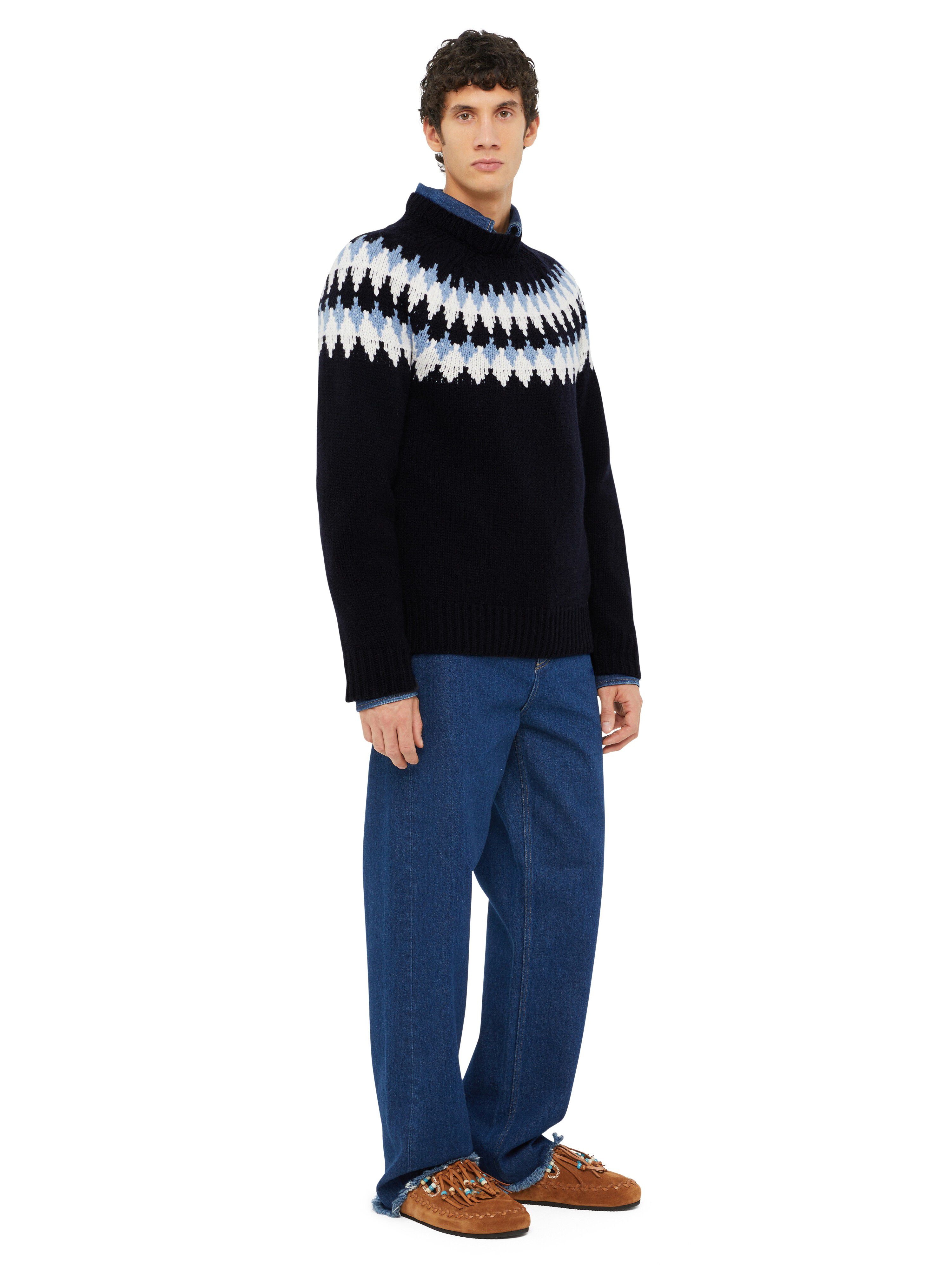Alanui Sweet Winter Sweater Midnight Blue-Multicolor LMHE016E24KNI001