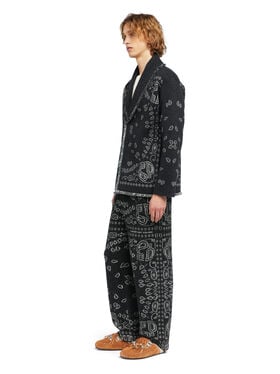 Alanui Bandana Jacquard Cardigan Charcoal-Multicolor