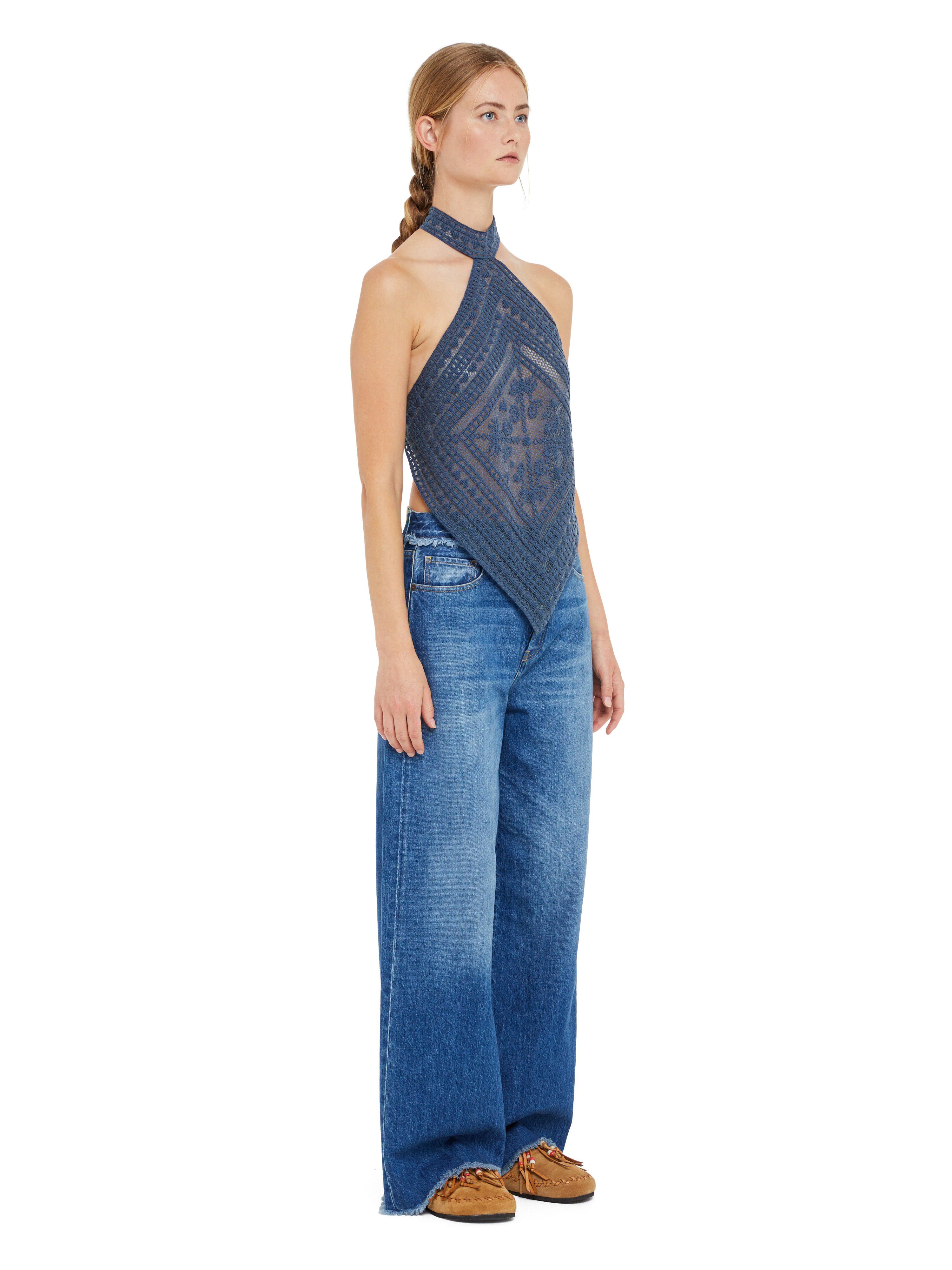 Alanui Kiss By The Book Top Indigo LWHT009R25KNI001