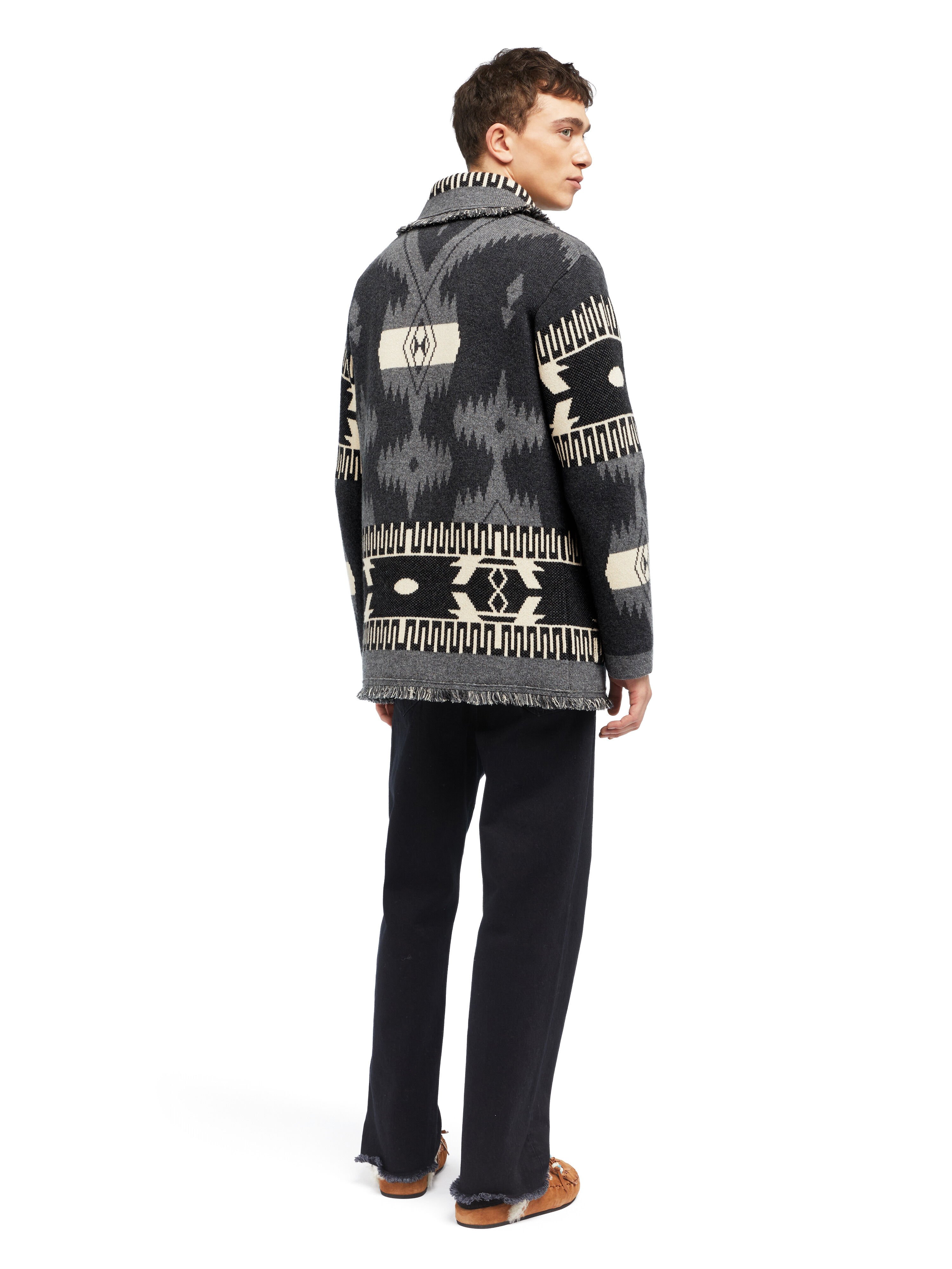 Alanui Icon Jacquard Cardigan Charcoal-Ardesia LMHB038E25KNI001