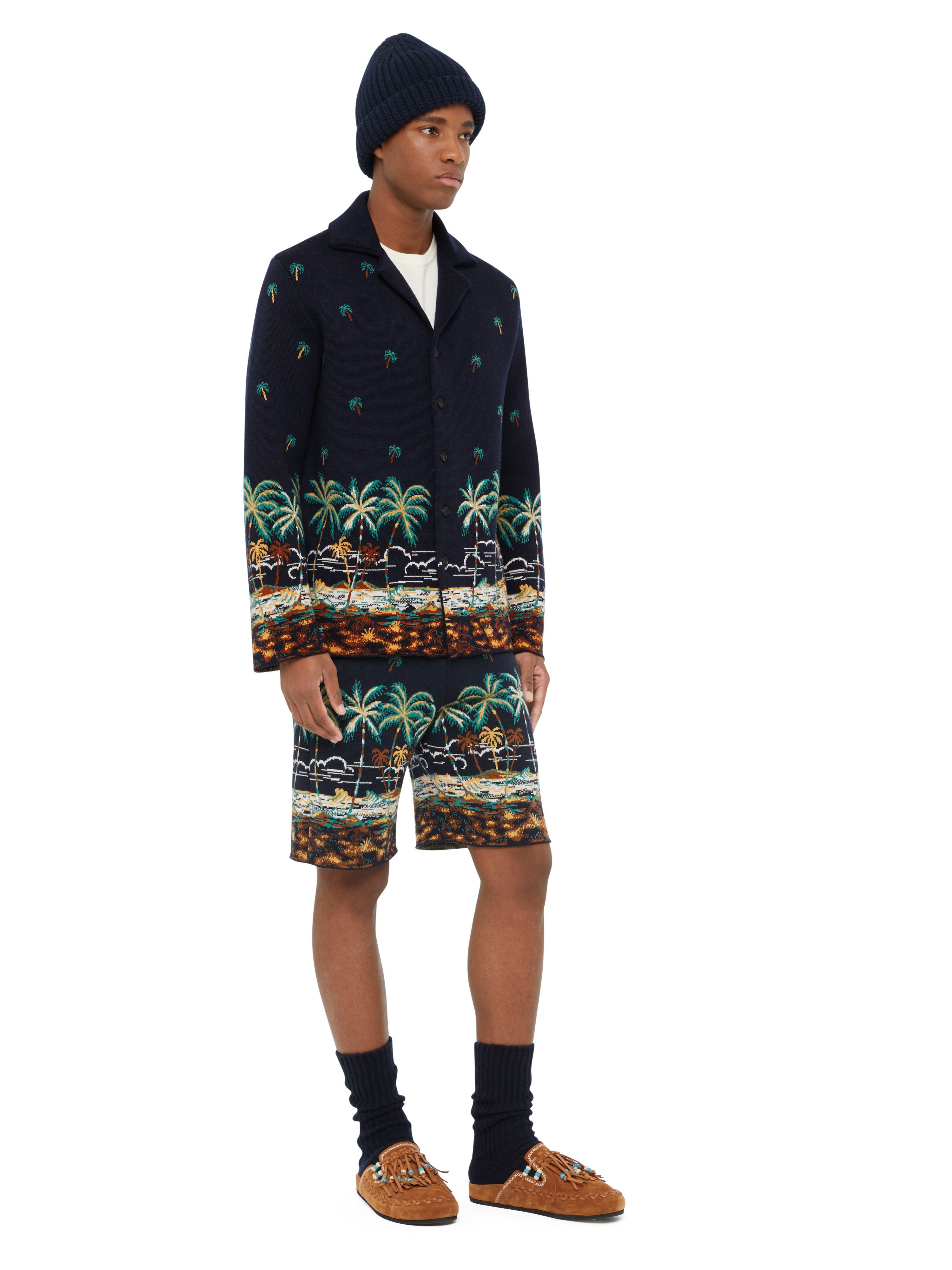 Alanui The Tale Of A Hawaiian Shirt Midnight Blue-Multicolor LMHY004E24KNI001