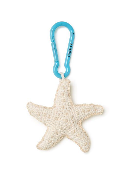 Alanui Handmade Starfish Crochet Key Holder Chalk LWRE009R25KNI001