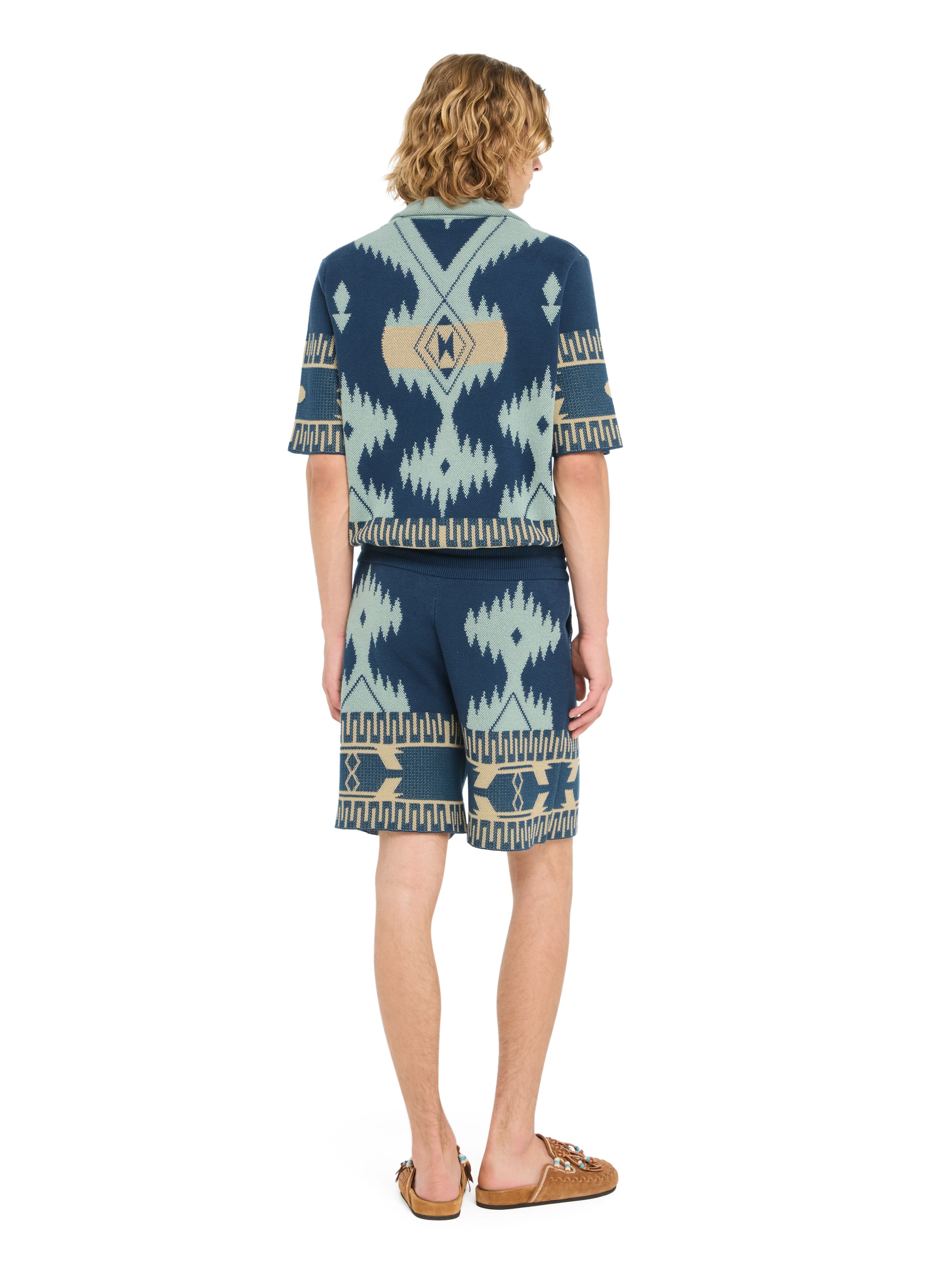 Alanui Cotton Piquet Icon Bermuda Arbour-Light Blue LMHM003R26KNI001 Alanui Cotton Piquet Icon Bermuda Arbour-Light Blue LMHM003R26KNI001