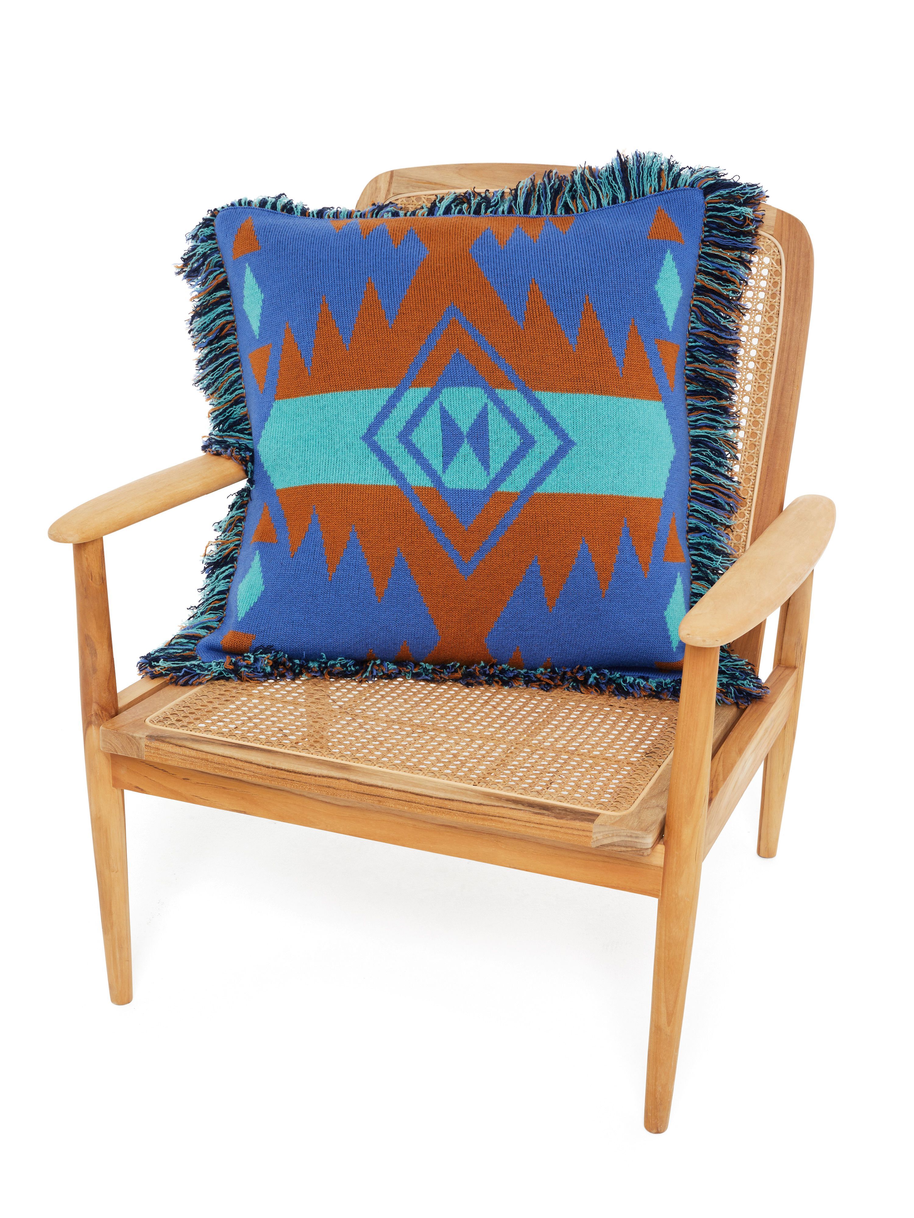 Alanui Icon Jacquard Pillow Linseed-Cognac LWZH001R25KNI001