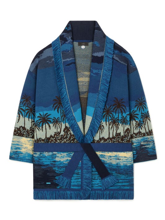 Alanui Lost In The Blue Cardigan Deep Blue-Multicolor LWHB064R26KNI020