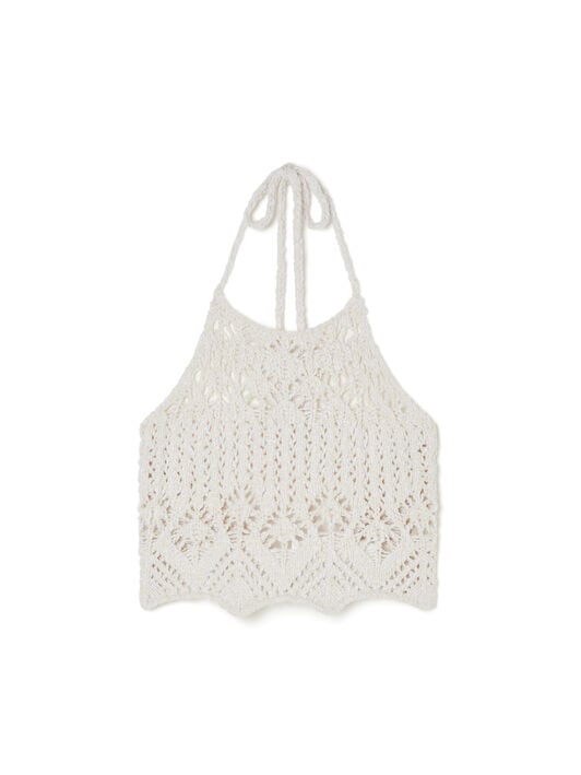 Alanui Lagoon Romance Top White Pearl LWHT010R26KNI001 Alanui Lagoon Romance Top White Pearl LWHT010R26KNI001