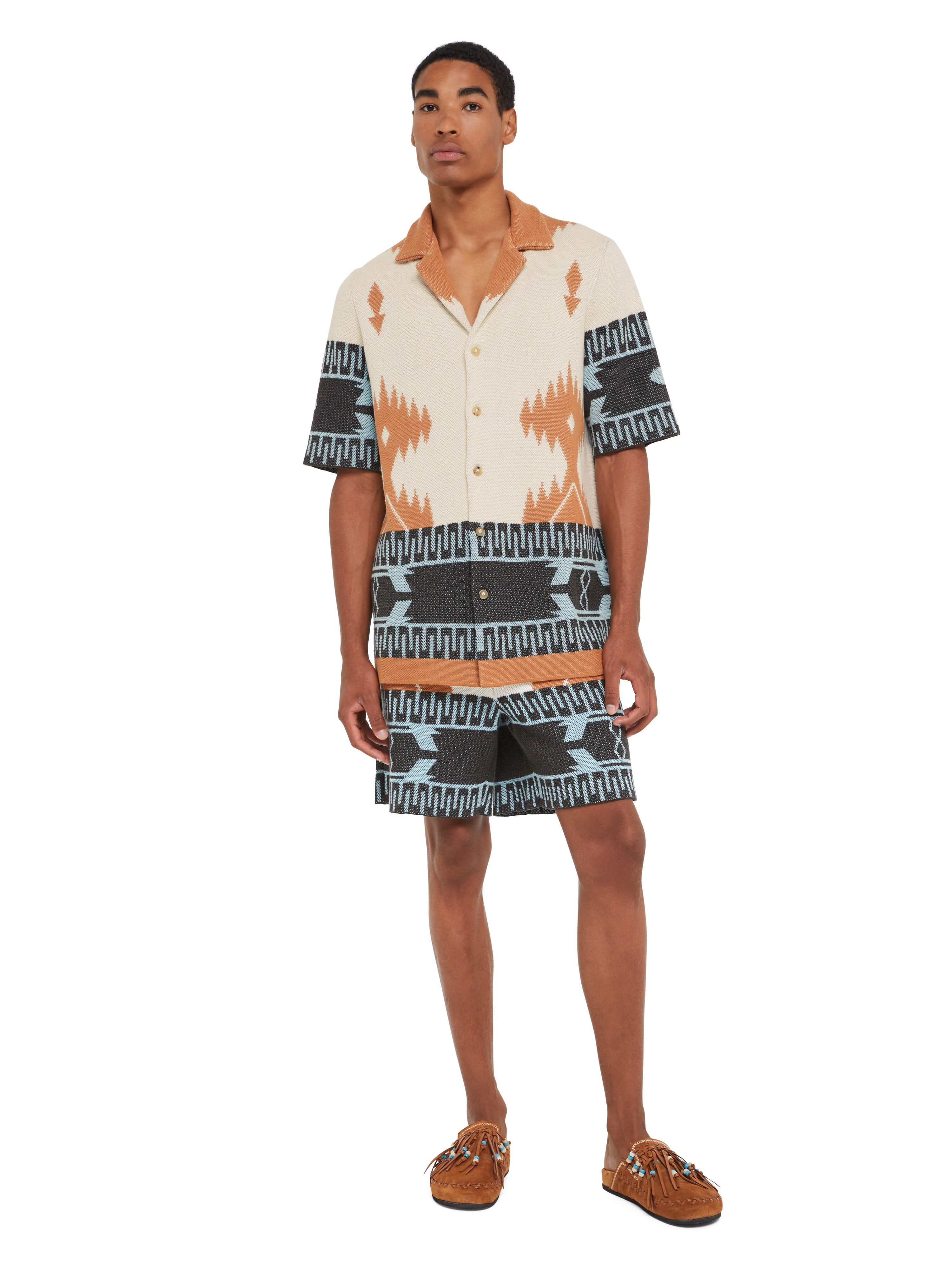 Alanui Cotton Piquet Icon Shirt Chalk-Pecan LMHY001R25KNI002