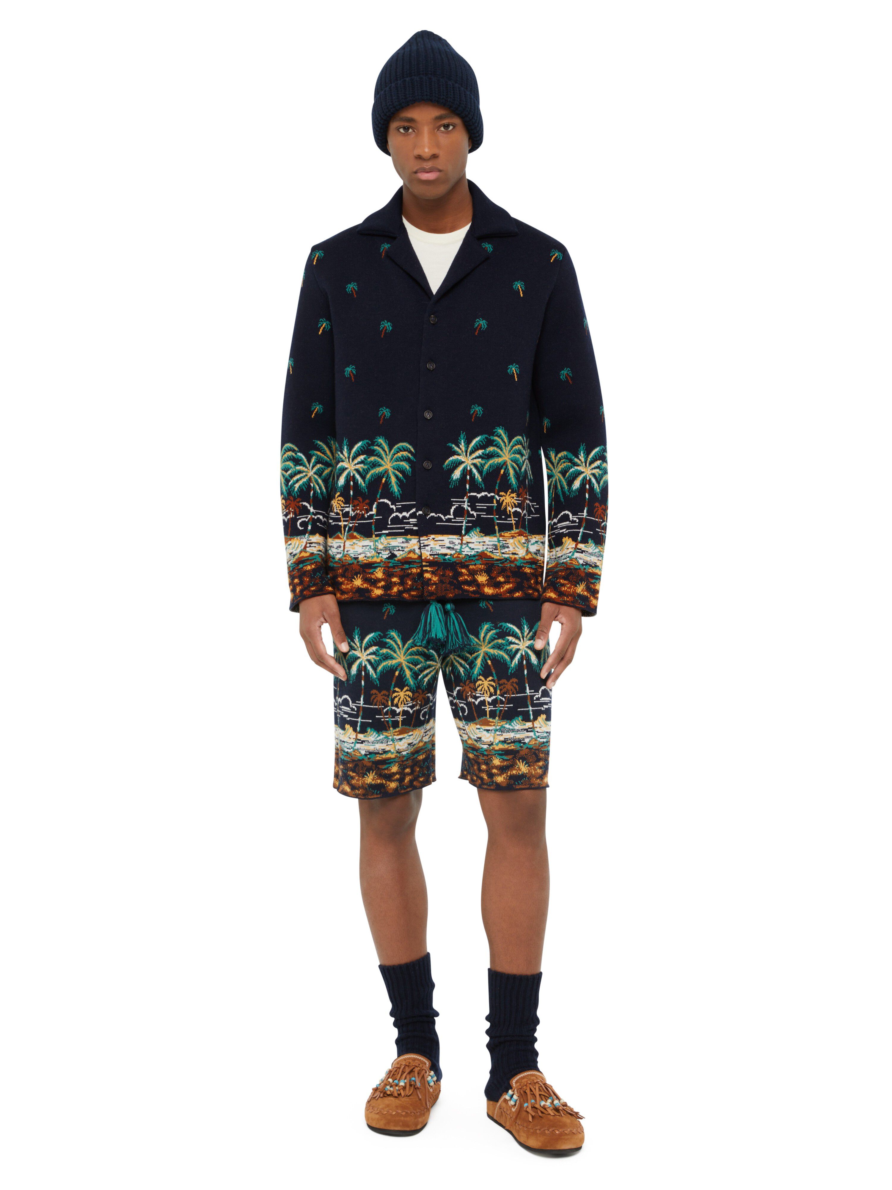 Alanui The Tale Of A Hawaiian Shirt Midnight Blue-Multicolor LMHY004E24KNI001
