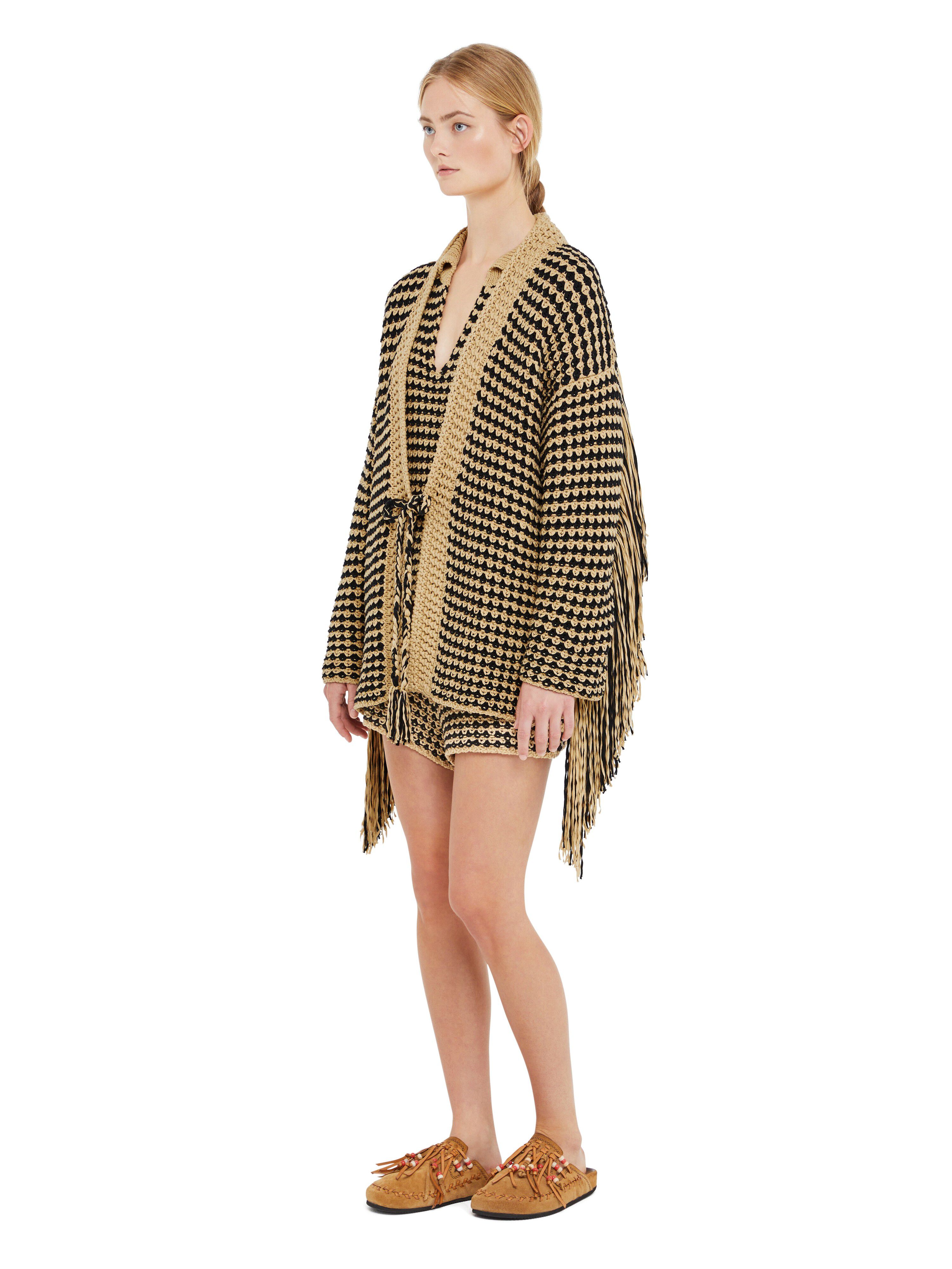 Alanui Tropical Shadow Cardigan Sand-Black LWHB081R25KNI001