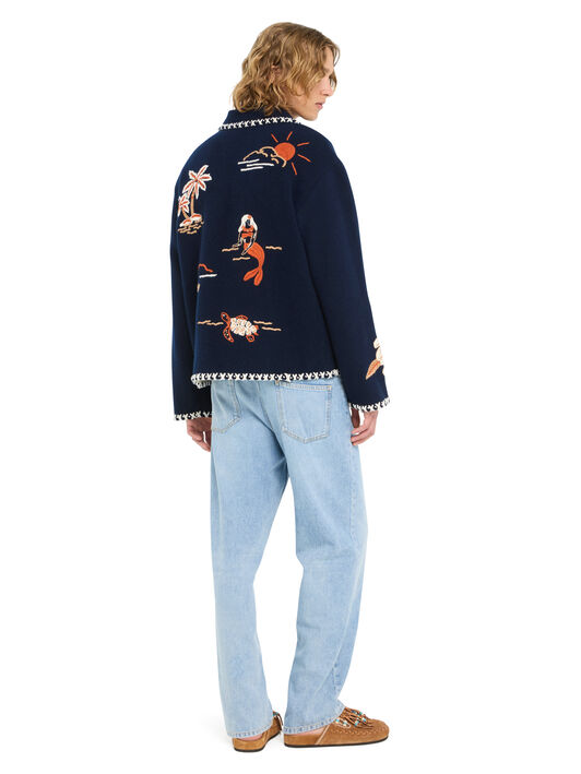 Alanui Remember Me Jacket Deep Blue LMHQ002R26KNI001 Alanui Remember Me Jacket Deep Blue LMHQ002R26KNI001