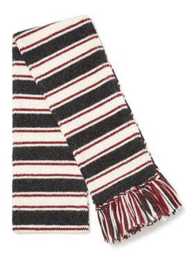 Alanui Grunge Stripes Scarf Charcoal-Ruby LWMA00EE25KNI001