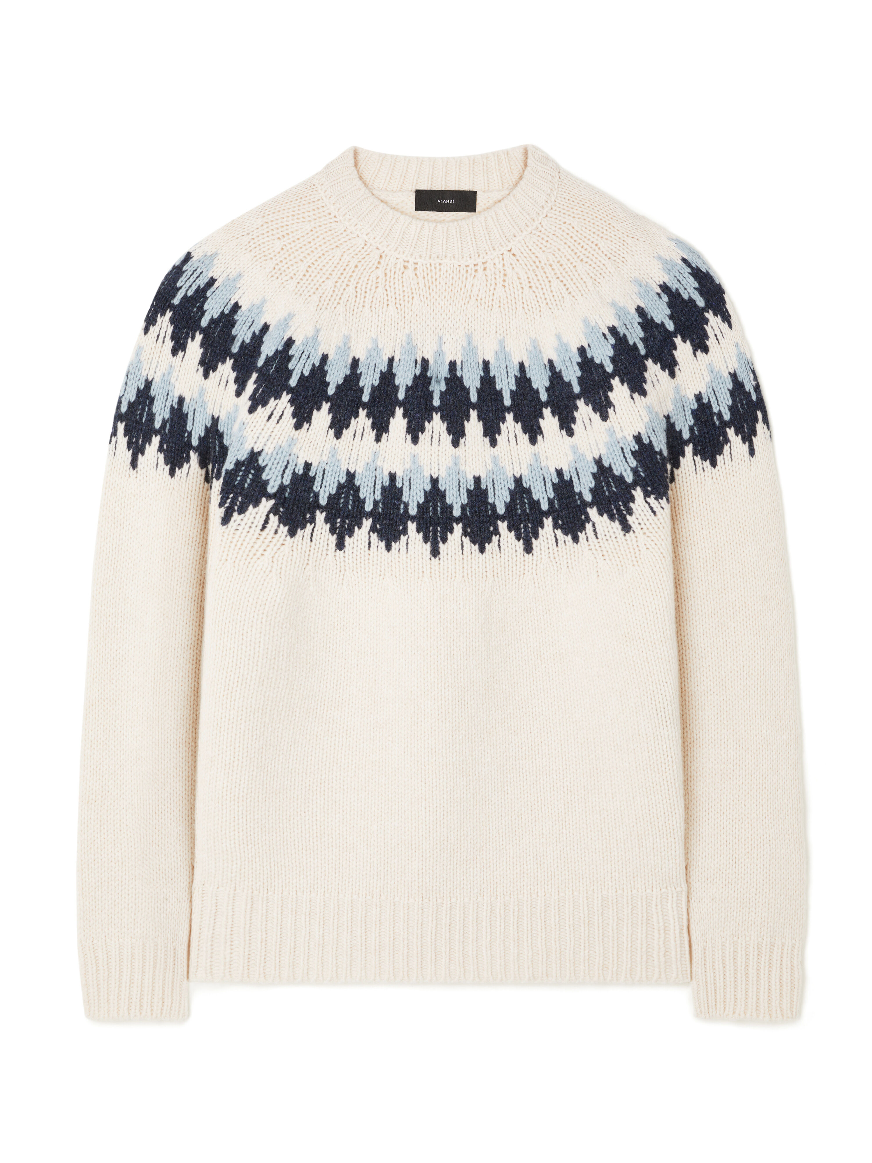 Alanui Sweet Winter Sweater Chalk-Midnight LMHE016E25KNI001