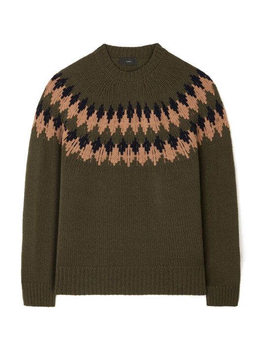 Alanui Sweet Winter Sweater Olive-Camel LMHE016E25KNI001