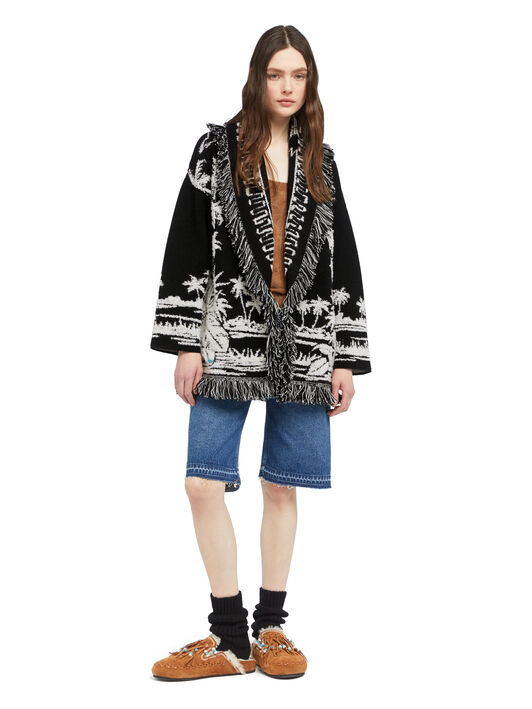 Alanui Palm Grove Tales Cardigan Black LWHB064E25KNI00D